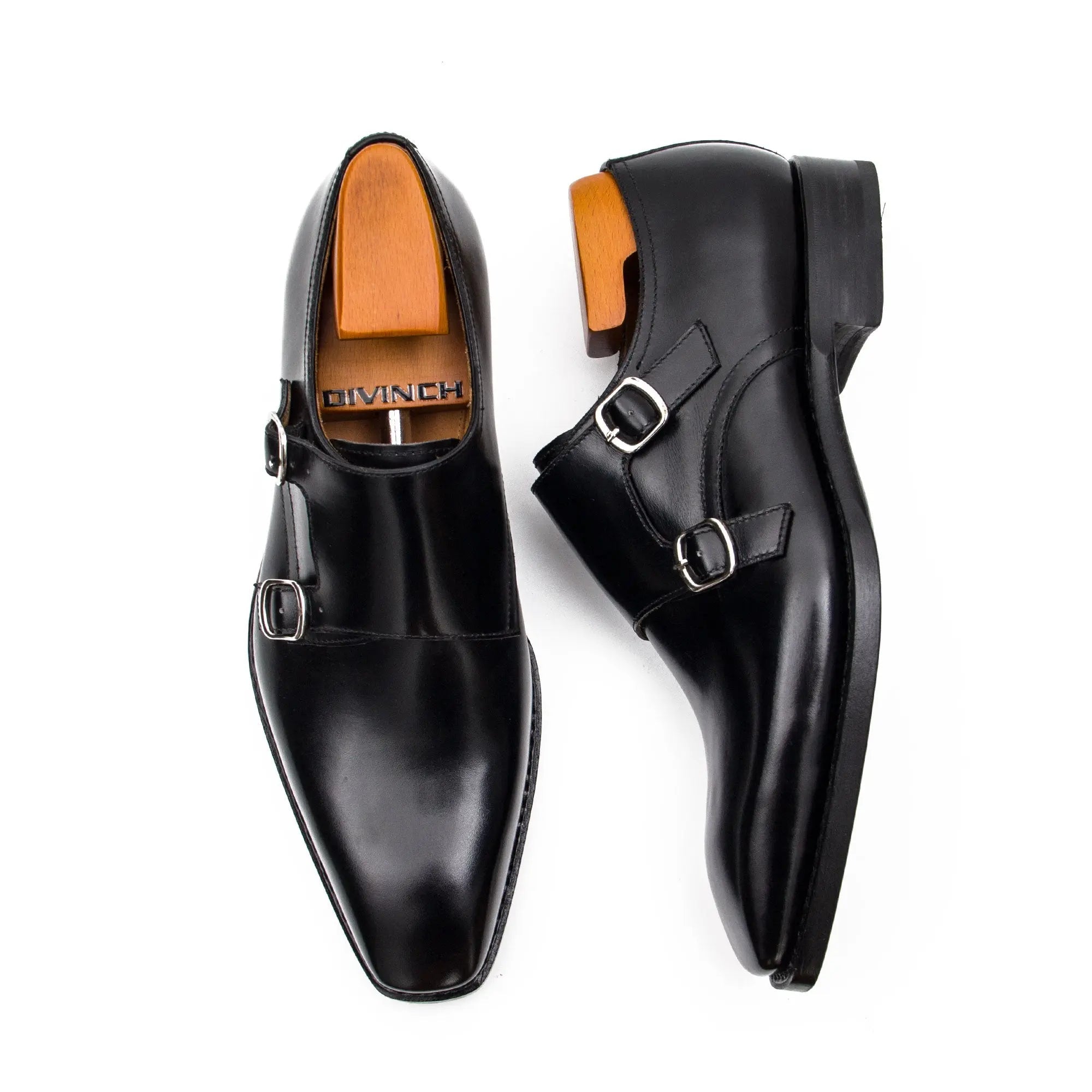 Black Double Monk Strap