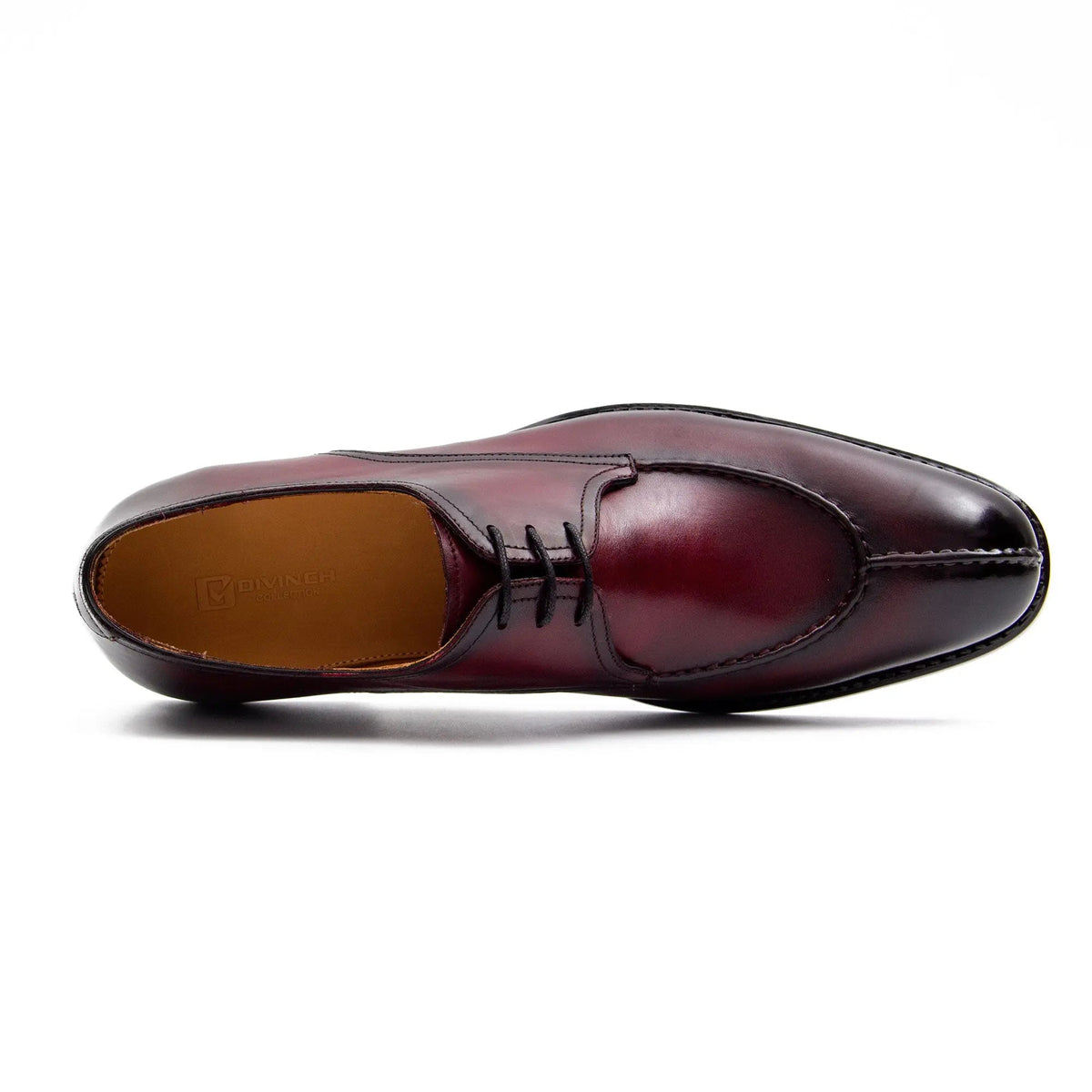 Burgundy Apron-Toe Derby Shoe
