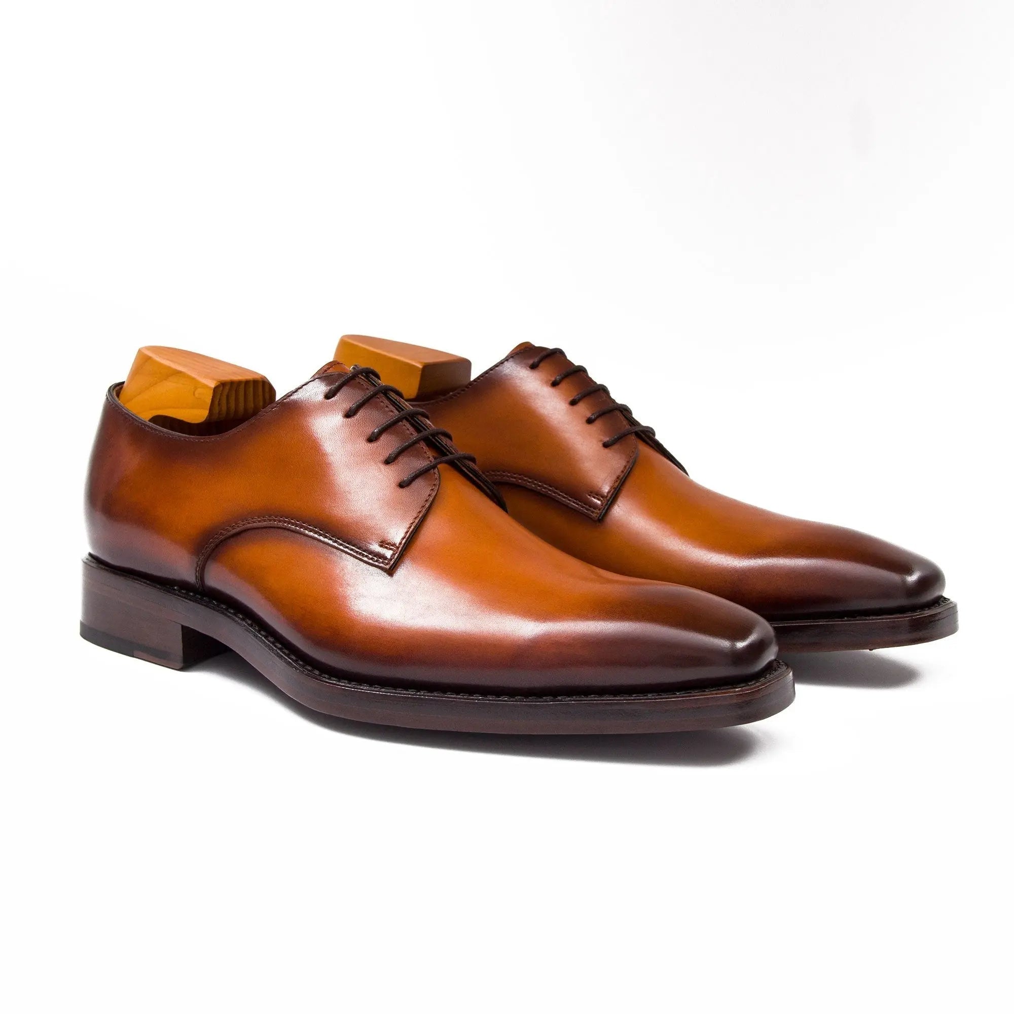 Cognac Wholecut Derby Shoe