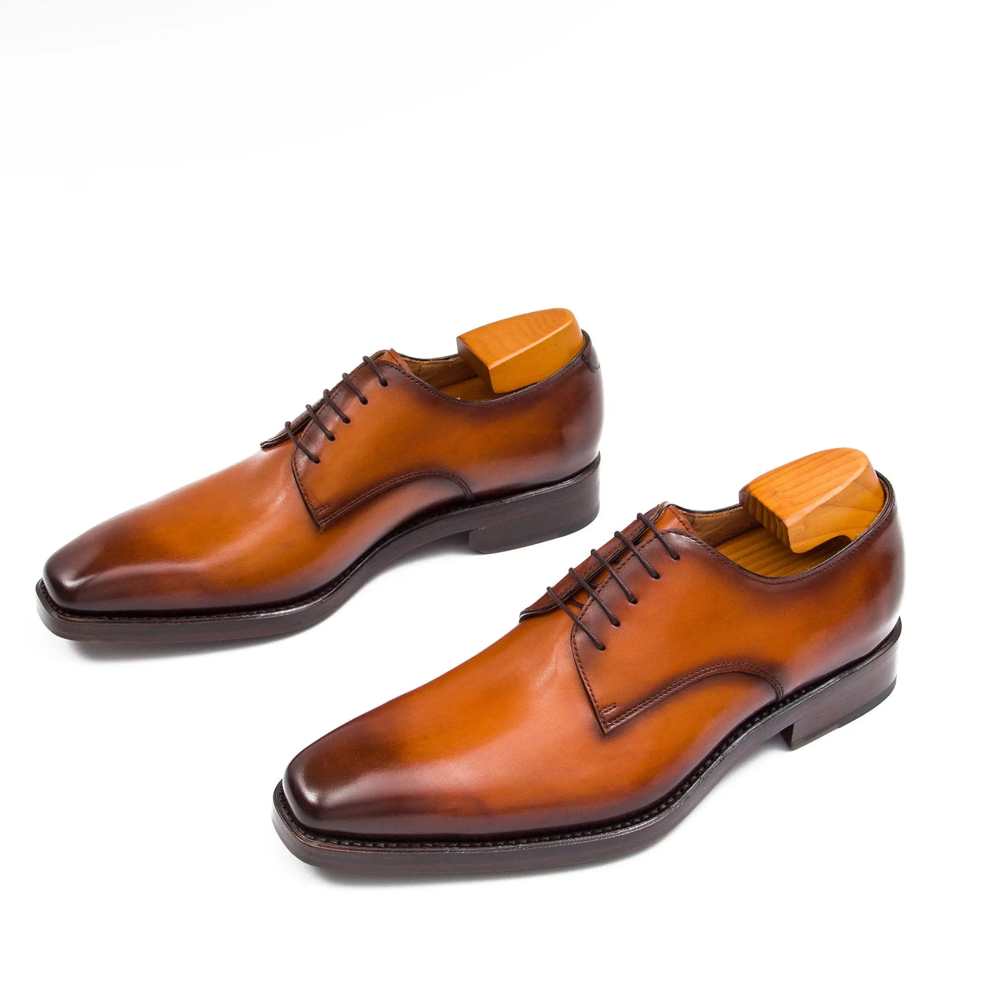 Cognac Wholecut Derby Shoe