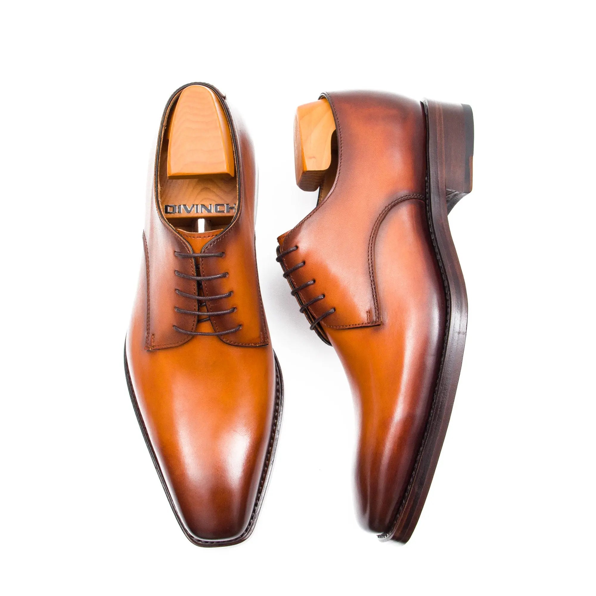 Cognac Wholecut Derby Shoe