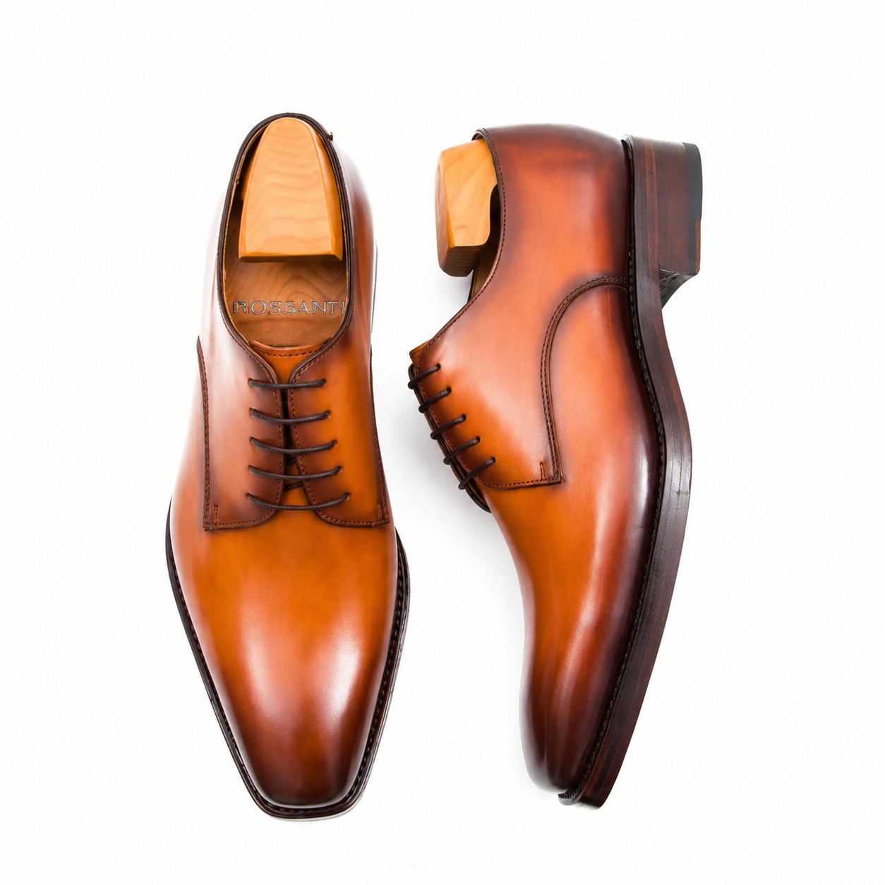 Cognac Wholecut Derby Shoe