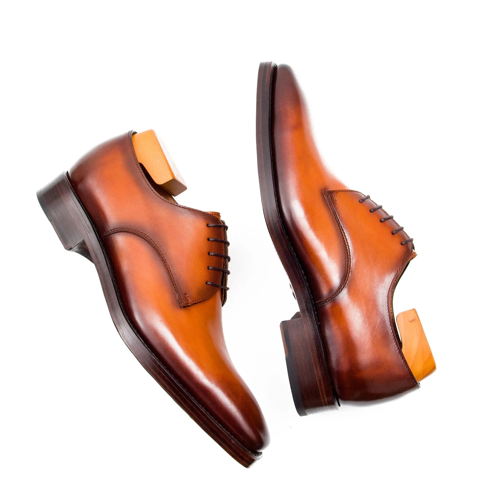 Cognac Wholecut Derby Shoe