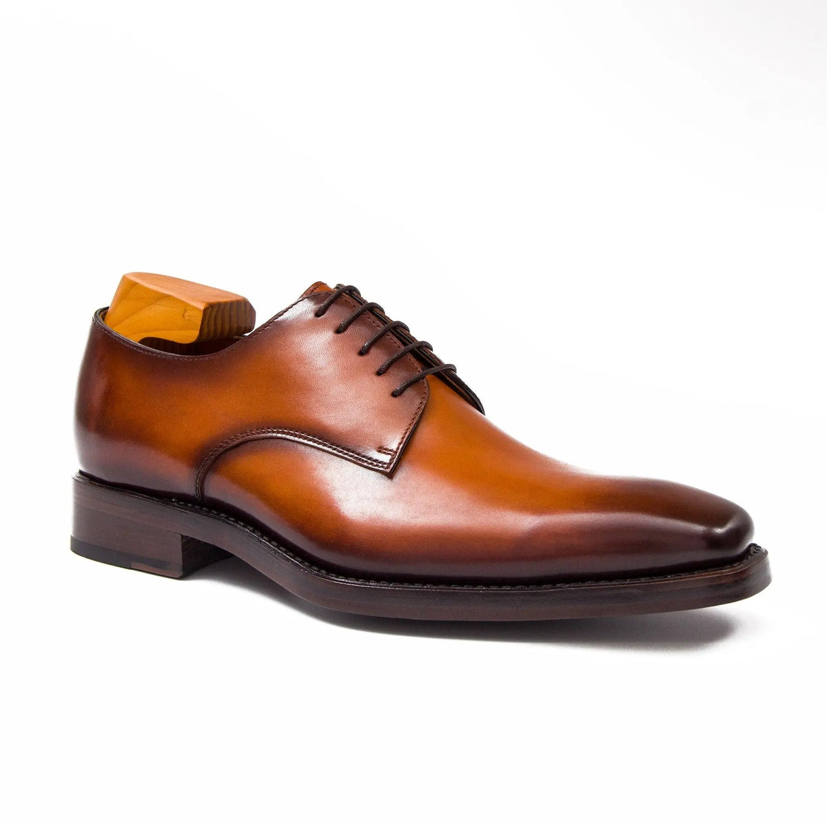 Cognac Wholecut Derby Shoe