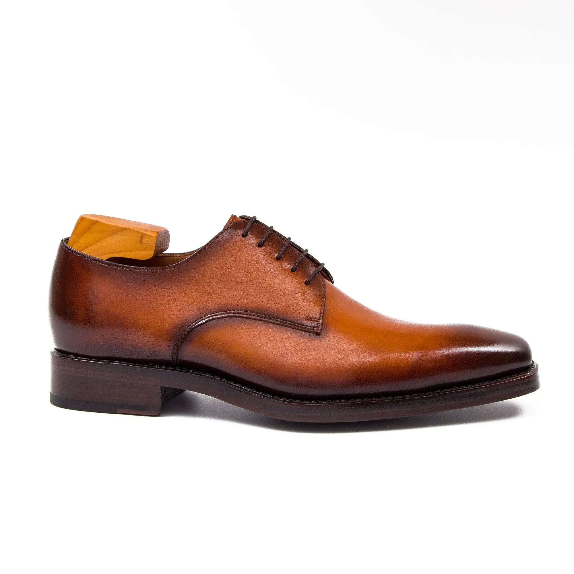 Cognac Wholecut Derby Shoe