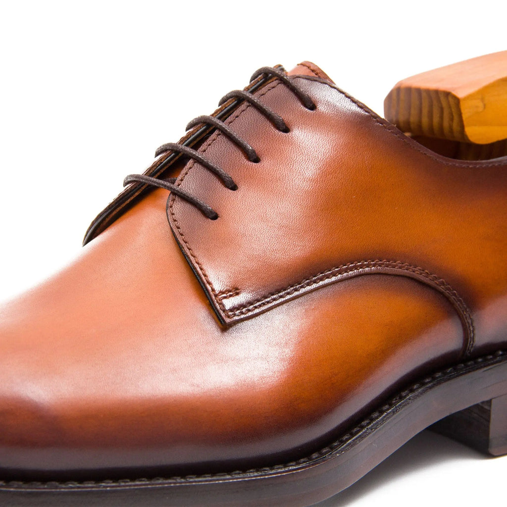 Cognac Wholecut Derby Shoe