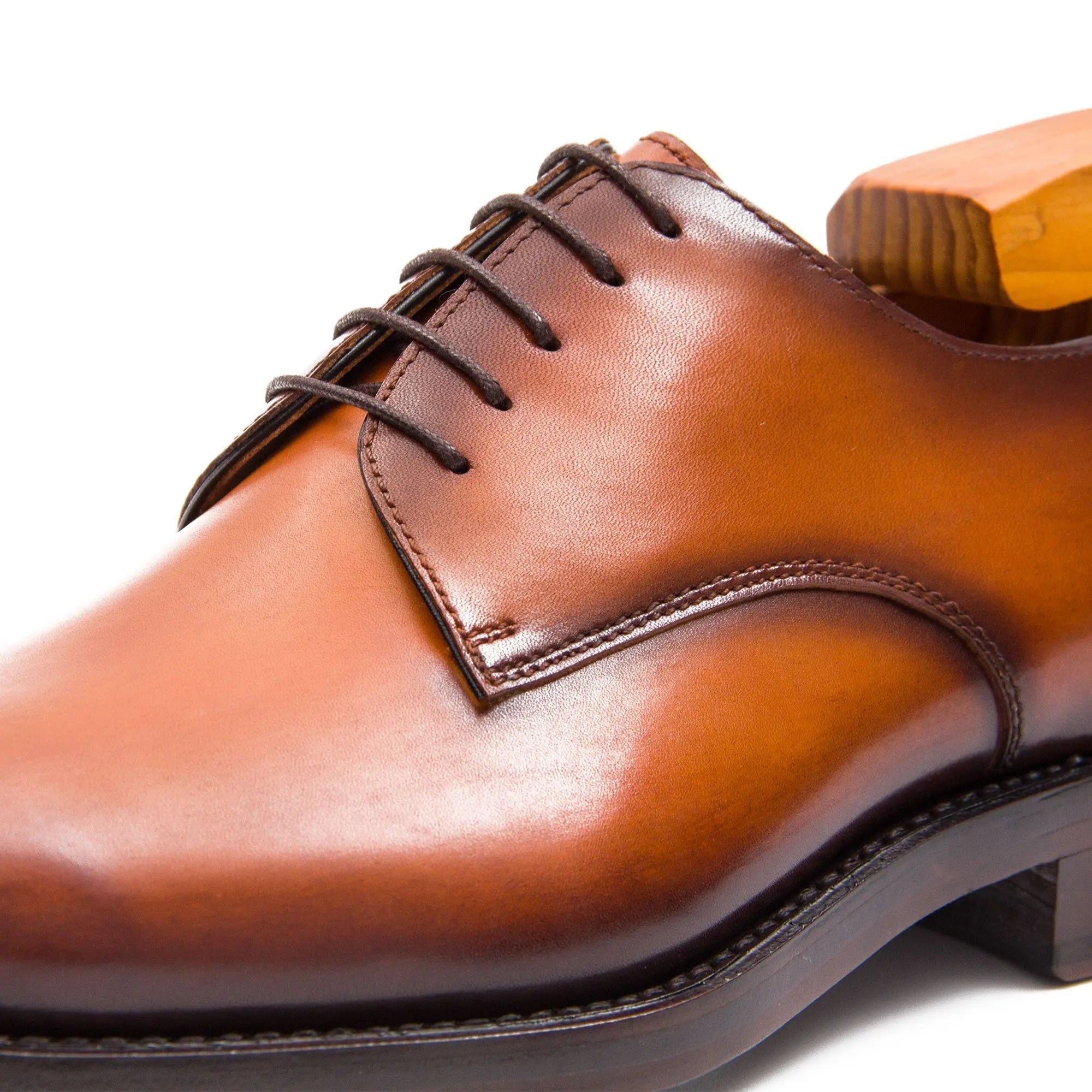 Cognac Wholecut Derby Shoe