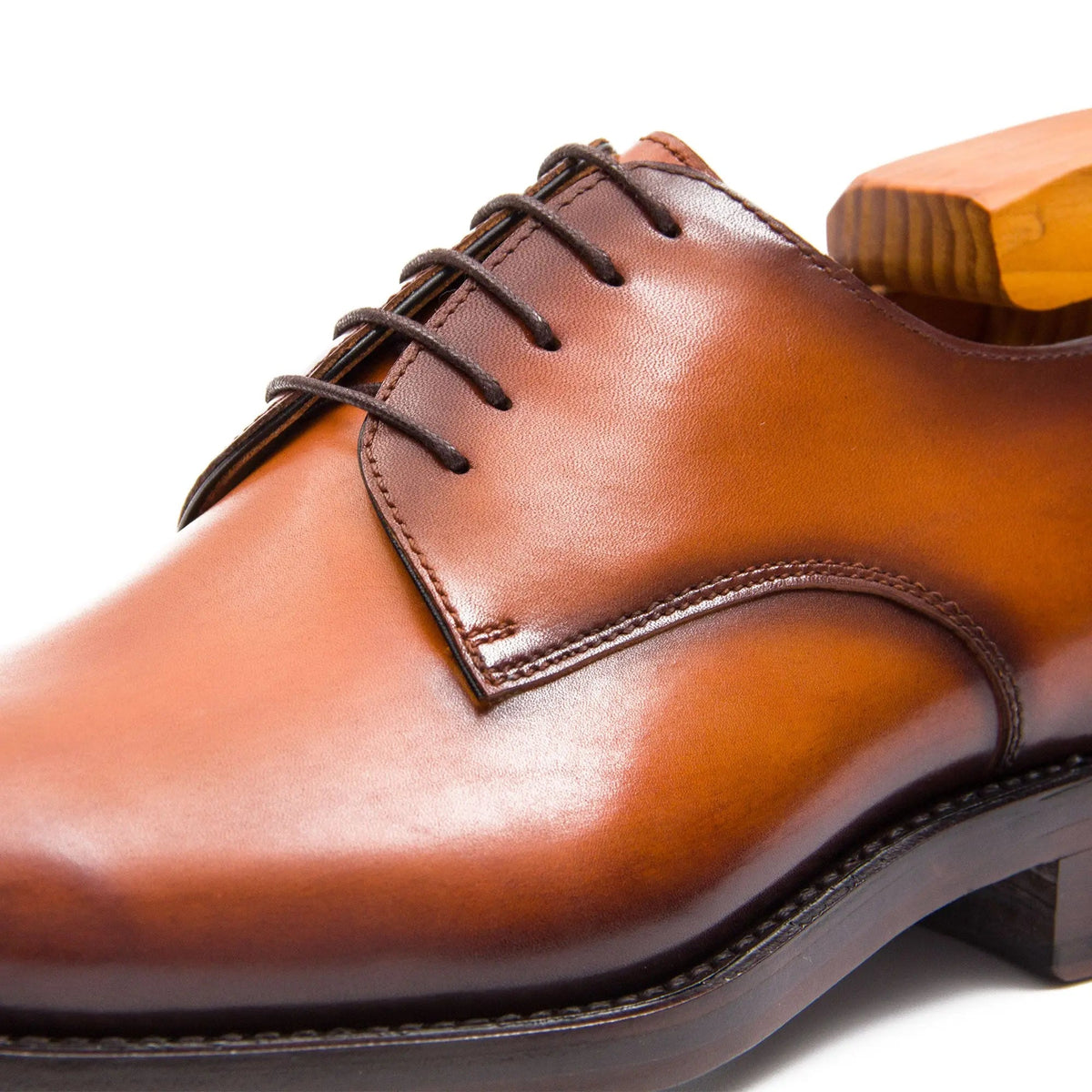 Cognac Wholecut Derby Shoe