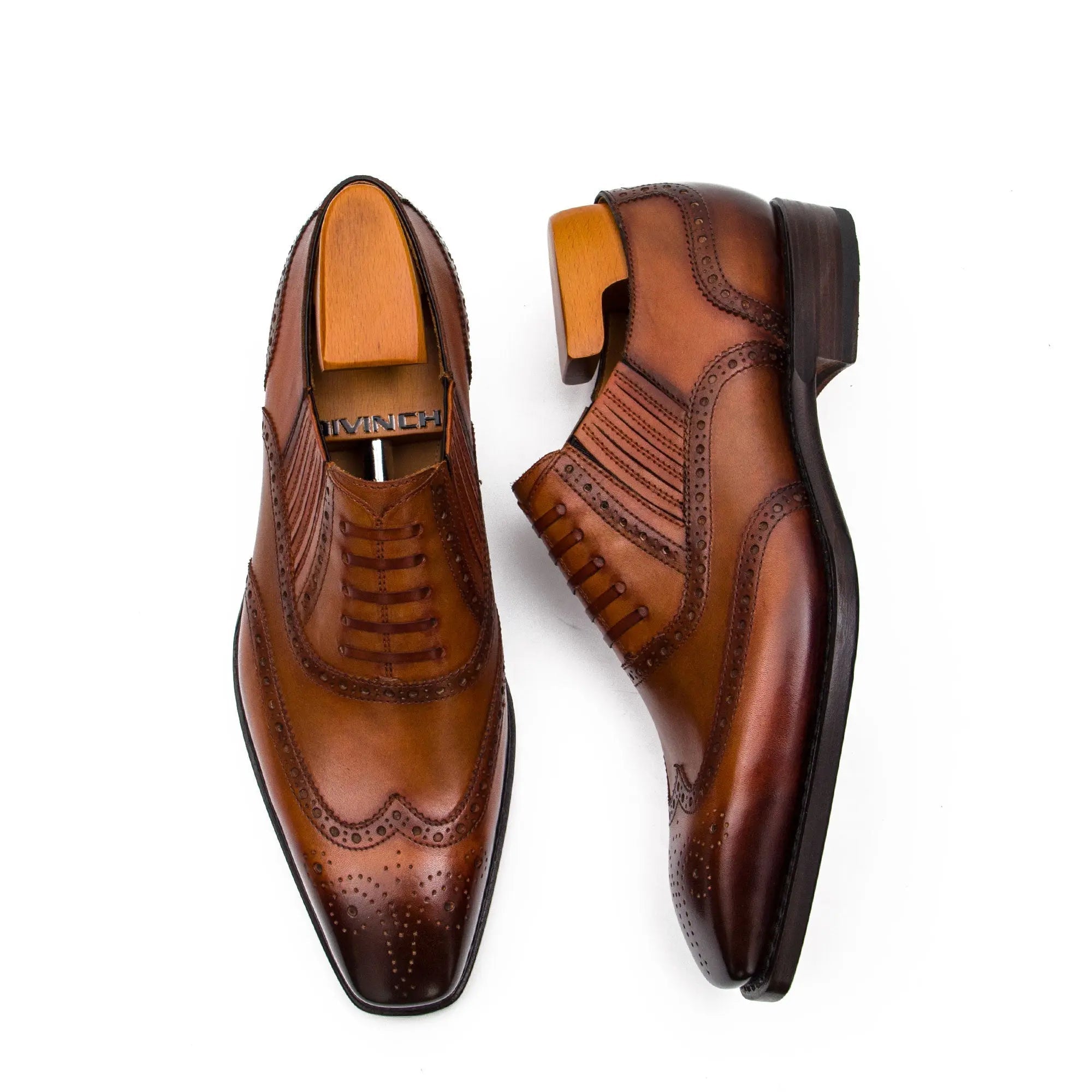 Cognac Wingtip Oxford