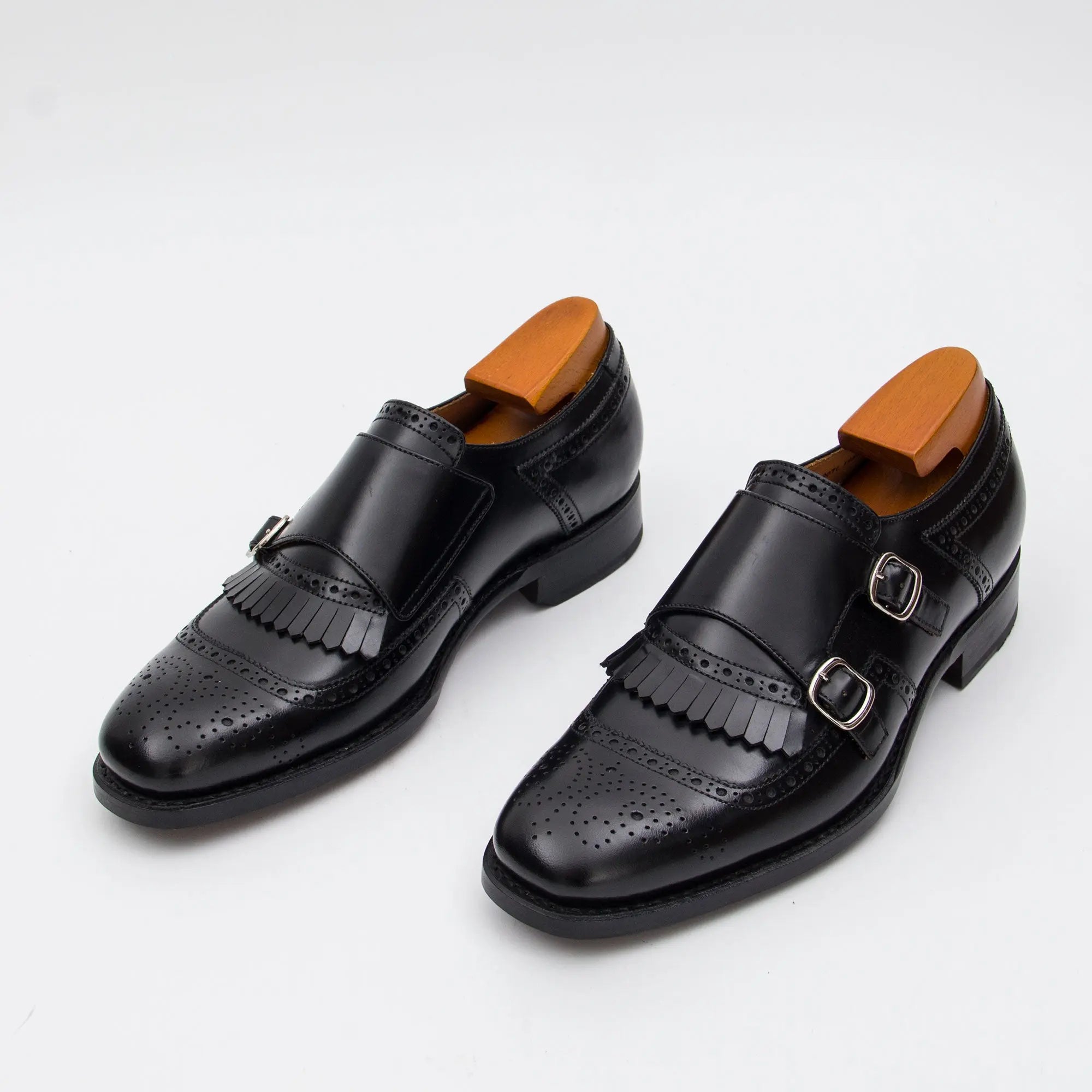 Black Double Monk Strap Shoe