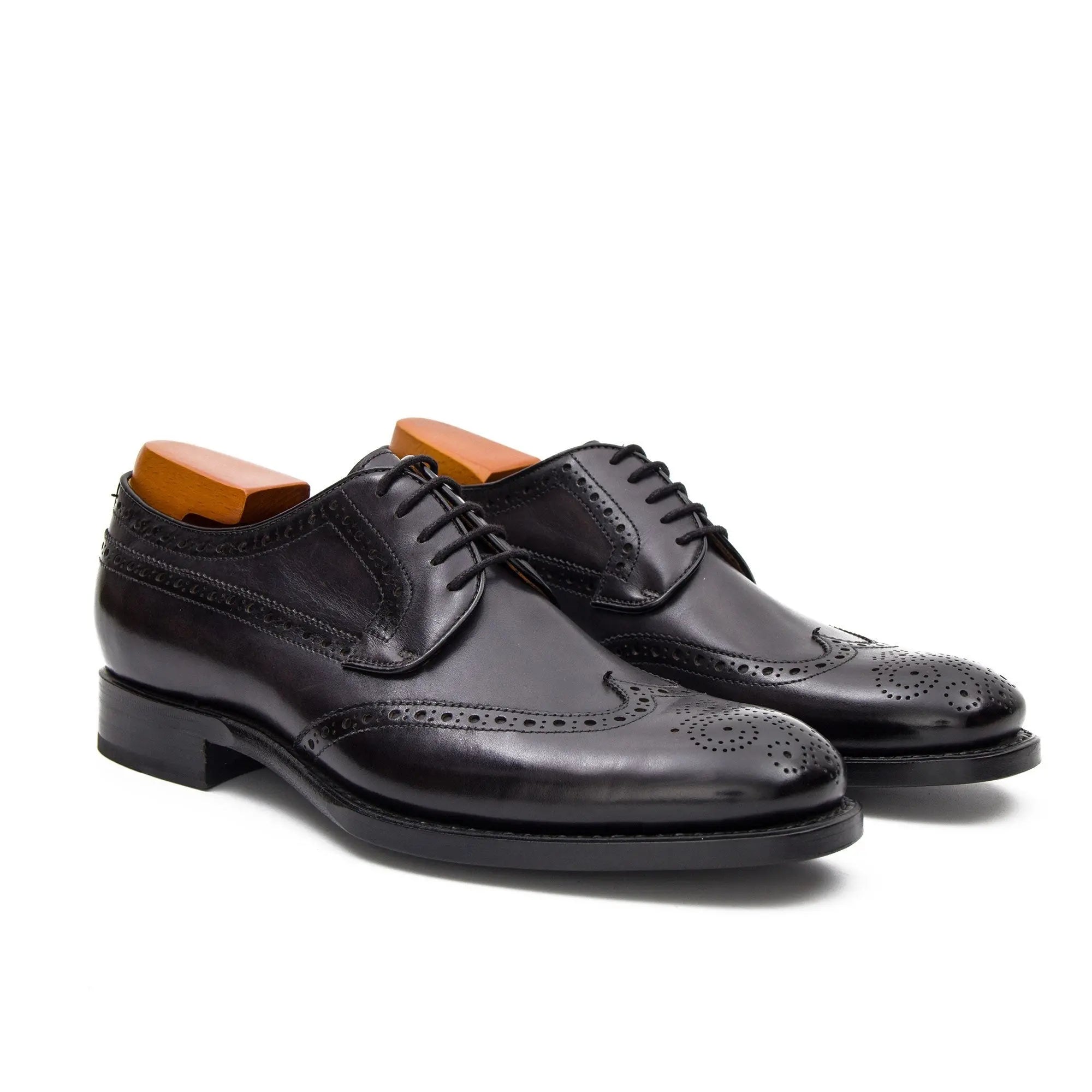 Black Brogue Derby Shoe