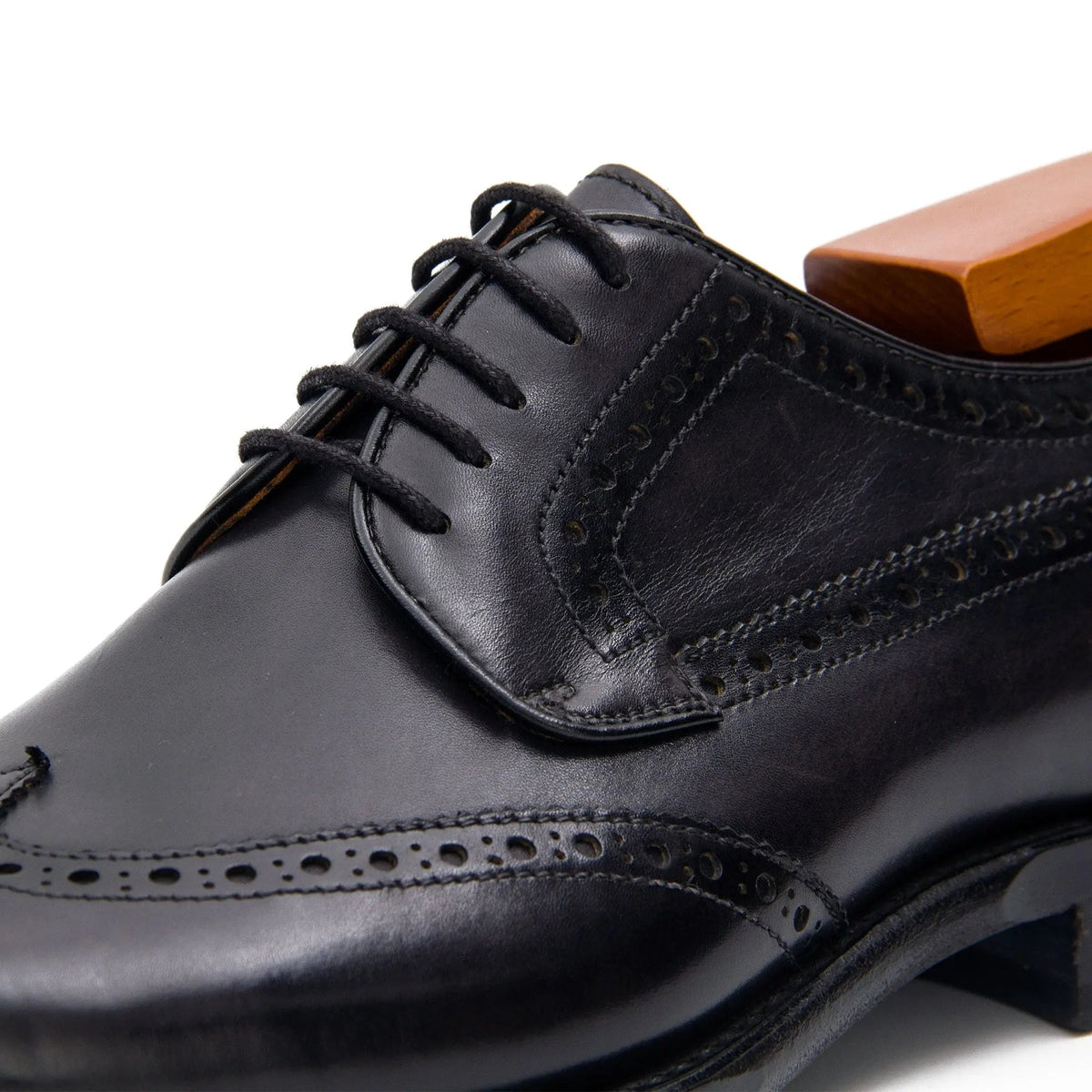 Black Brogue Derby Shoe