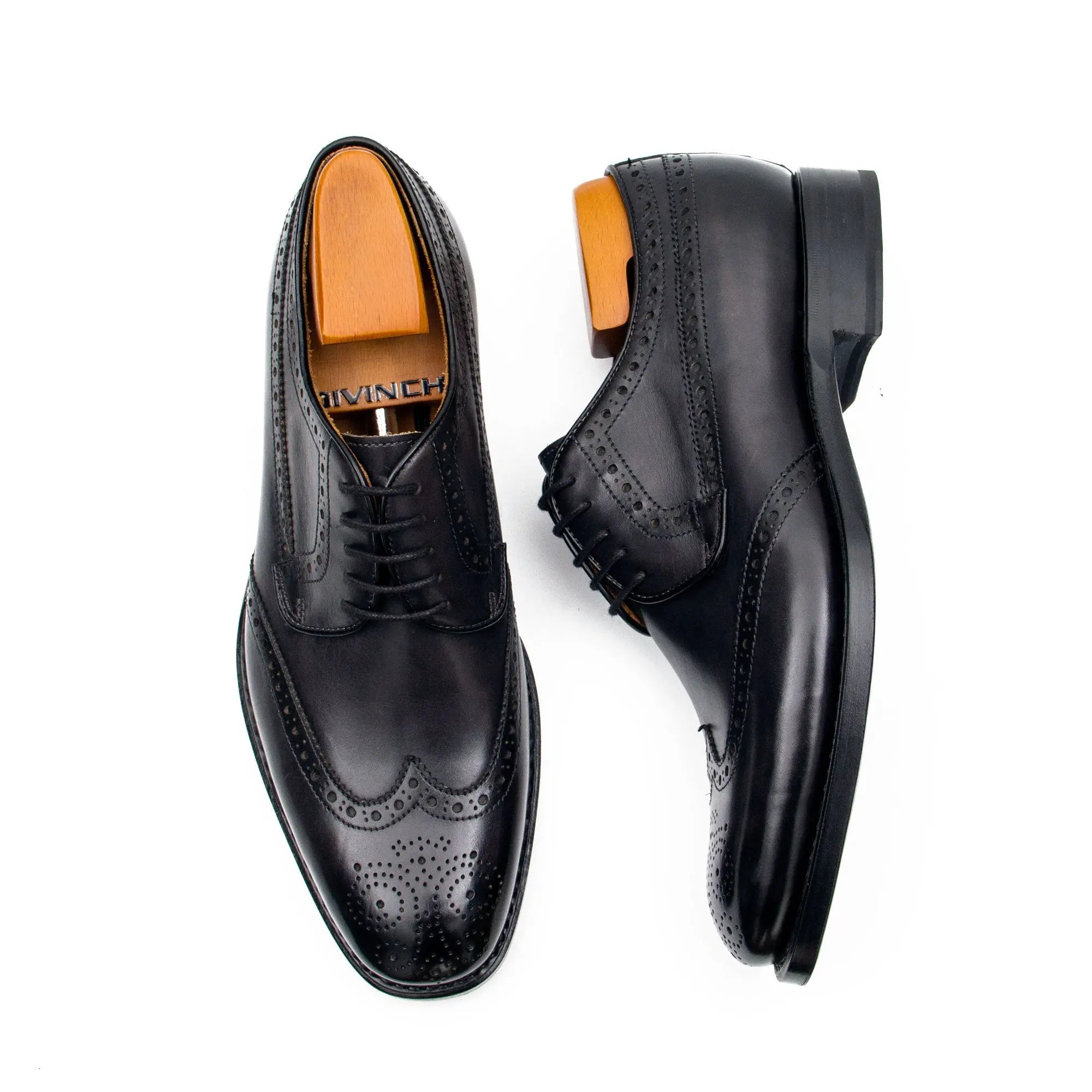 Black Brogue Derby Shoe