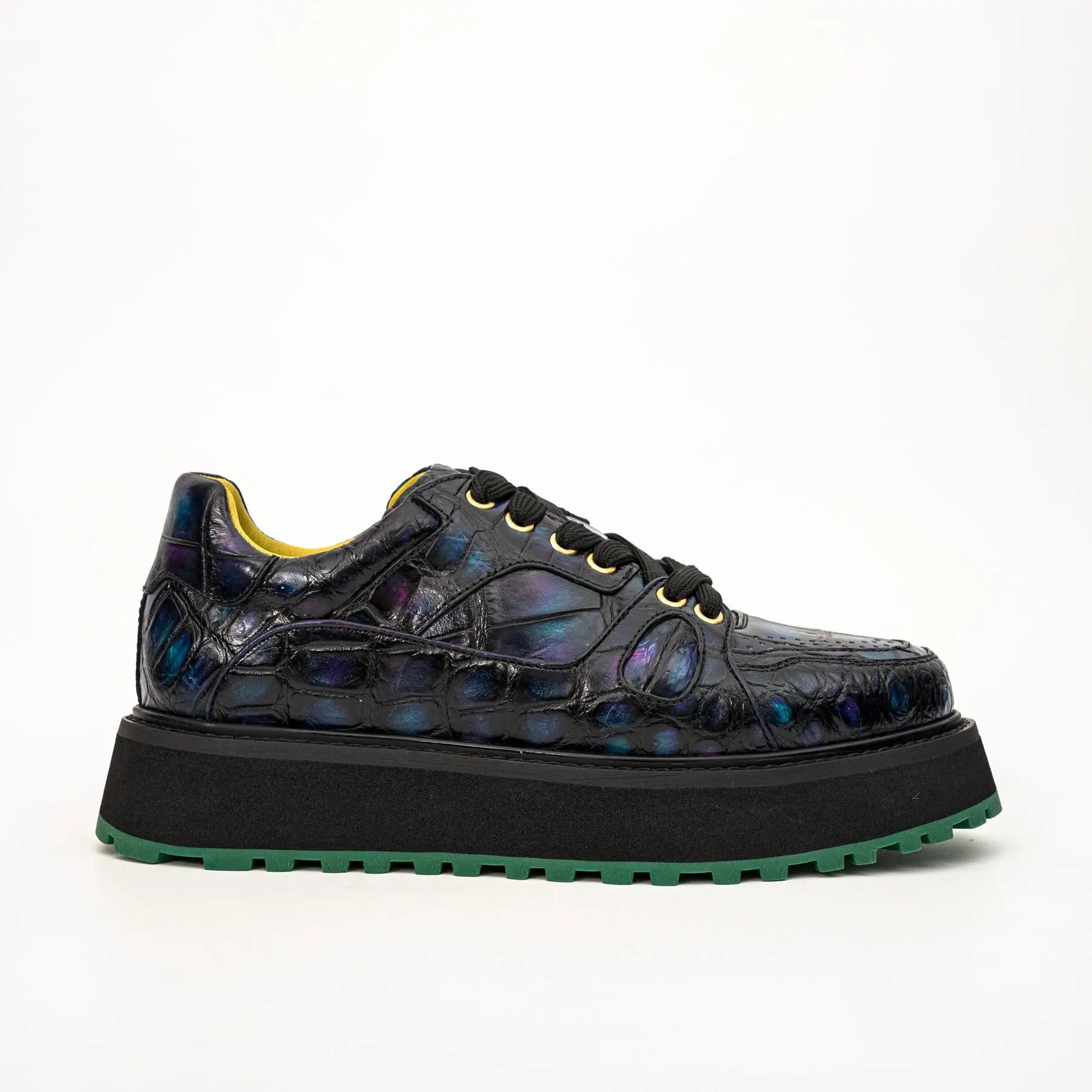 Iridescent Crocodile Platform Sneaker
