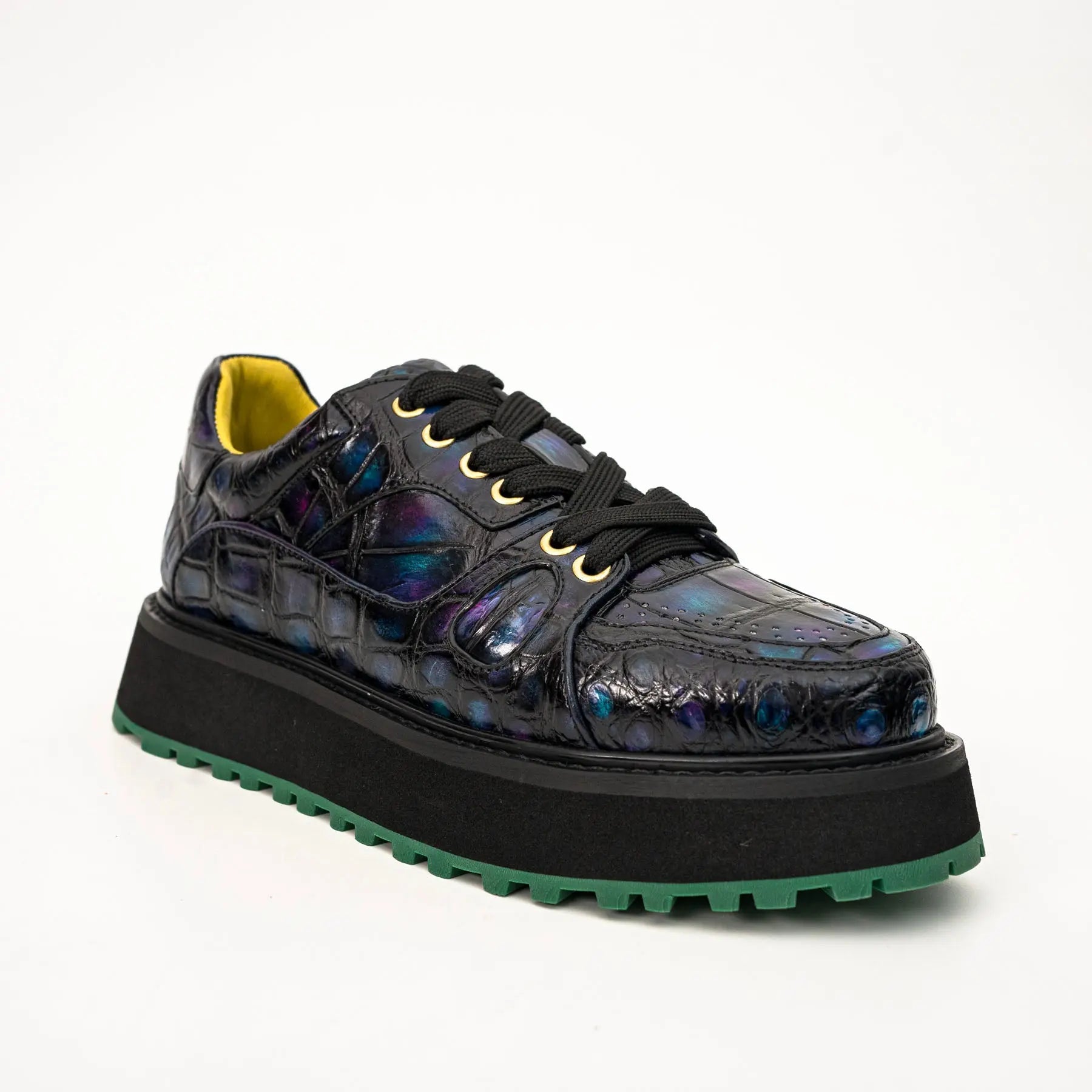 Iridescent Crocodile Platform Sneaker