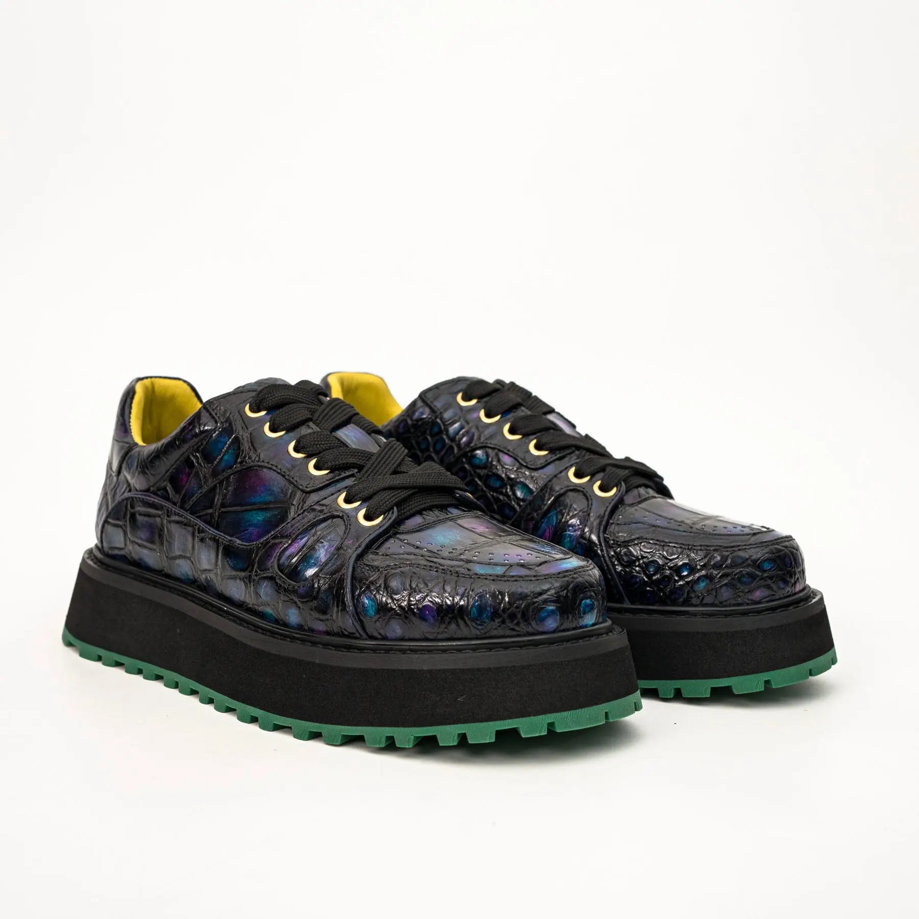 Iridescent Crocodile Platform Sneaker