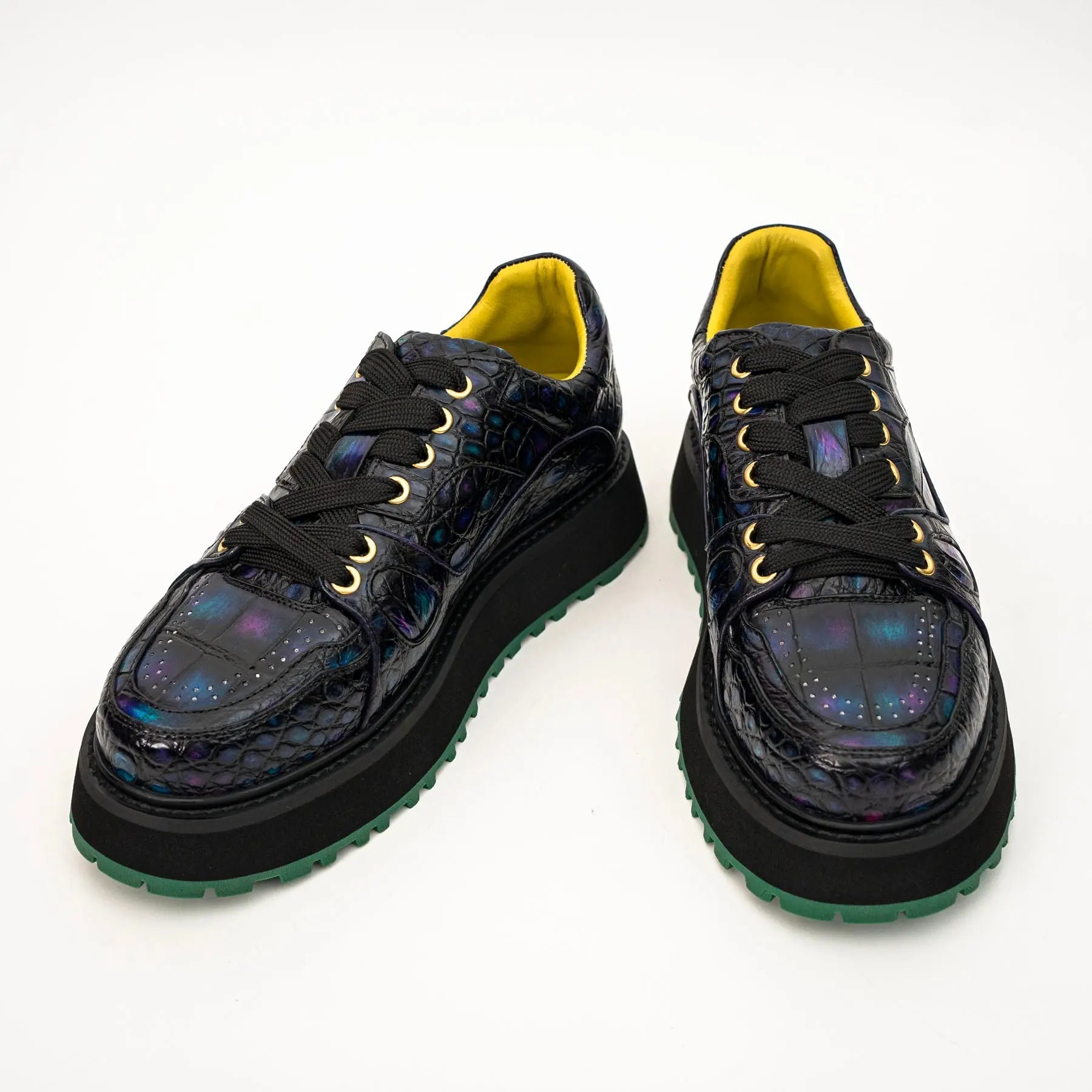 Iridescent Crocodile Platform Sneaker
