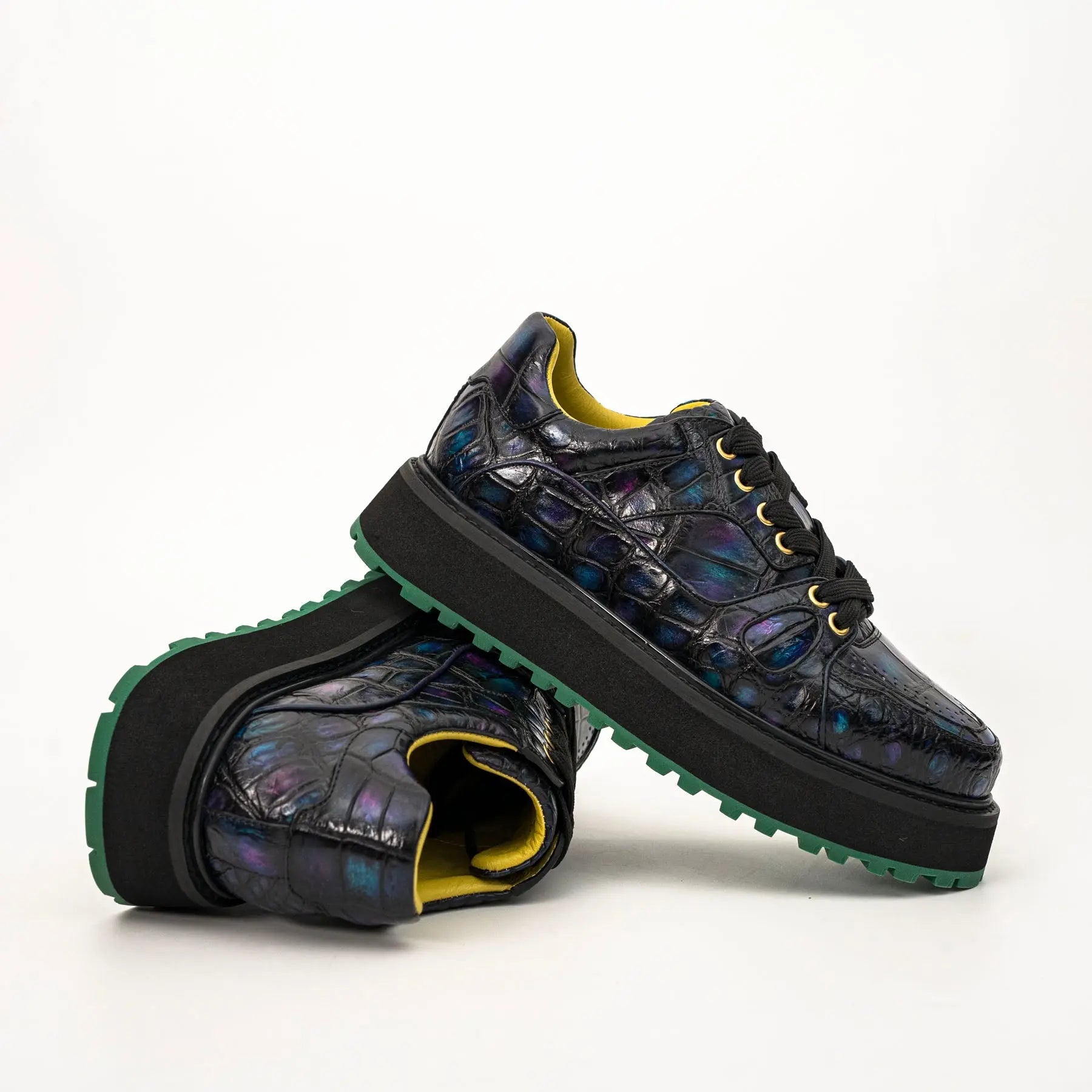 Iridescent Crocodile Platform Sneaker