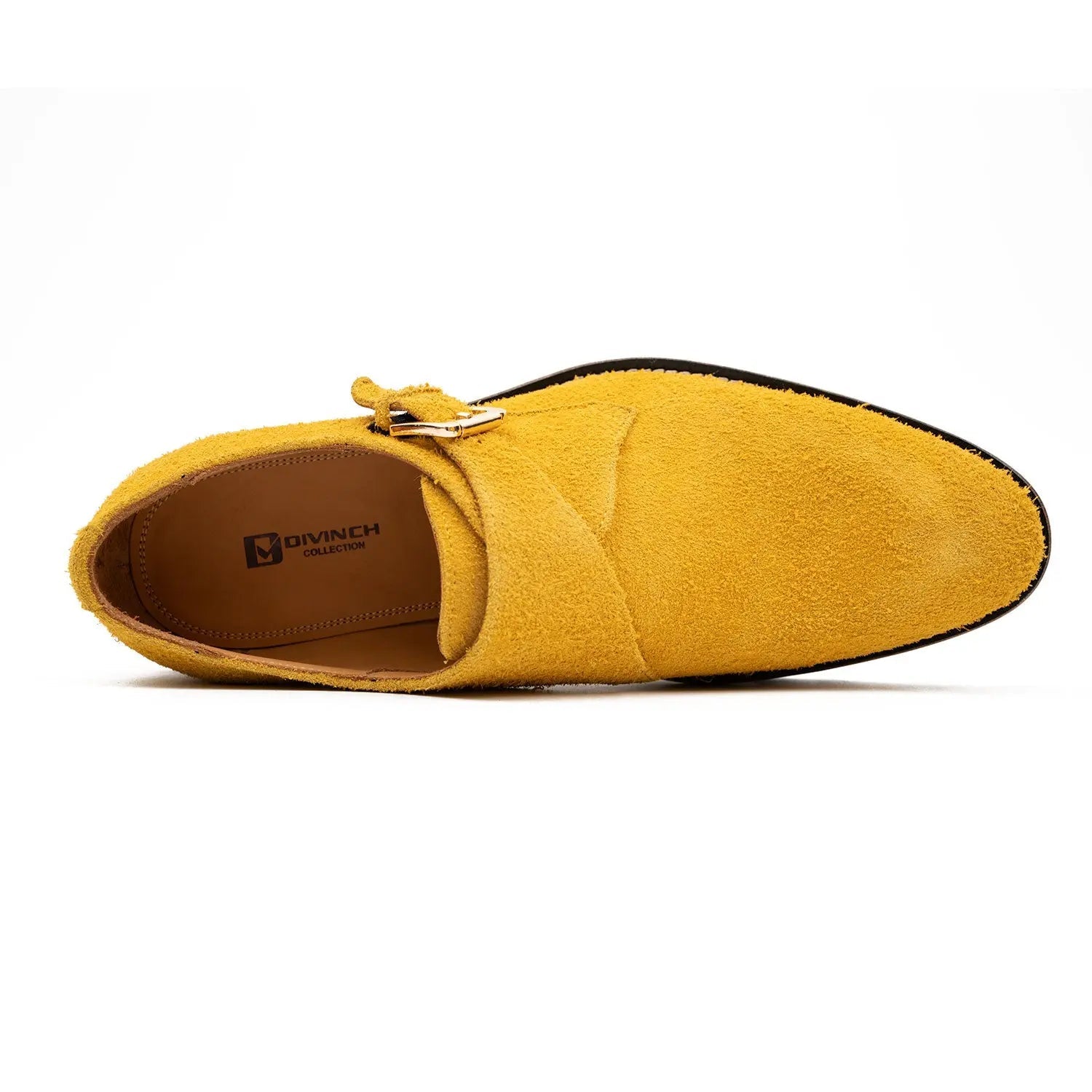 Mustard Suede Monk Shoes
