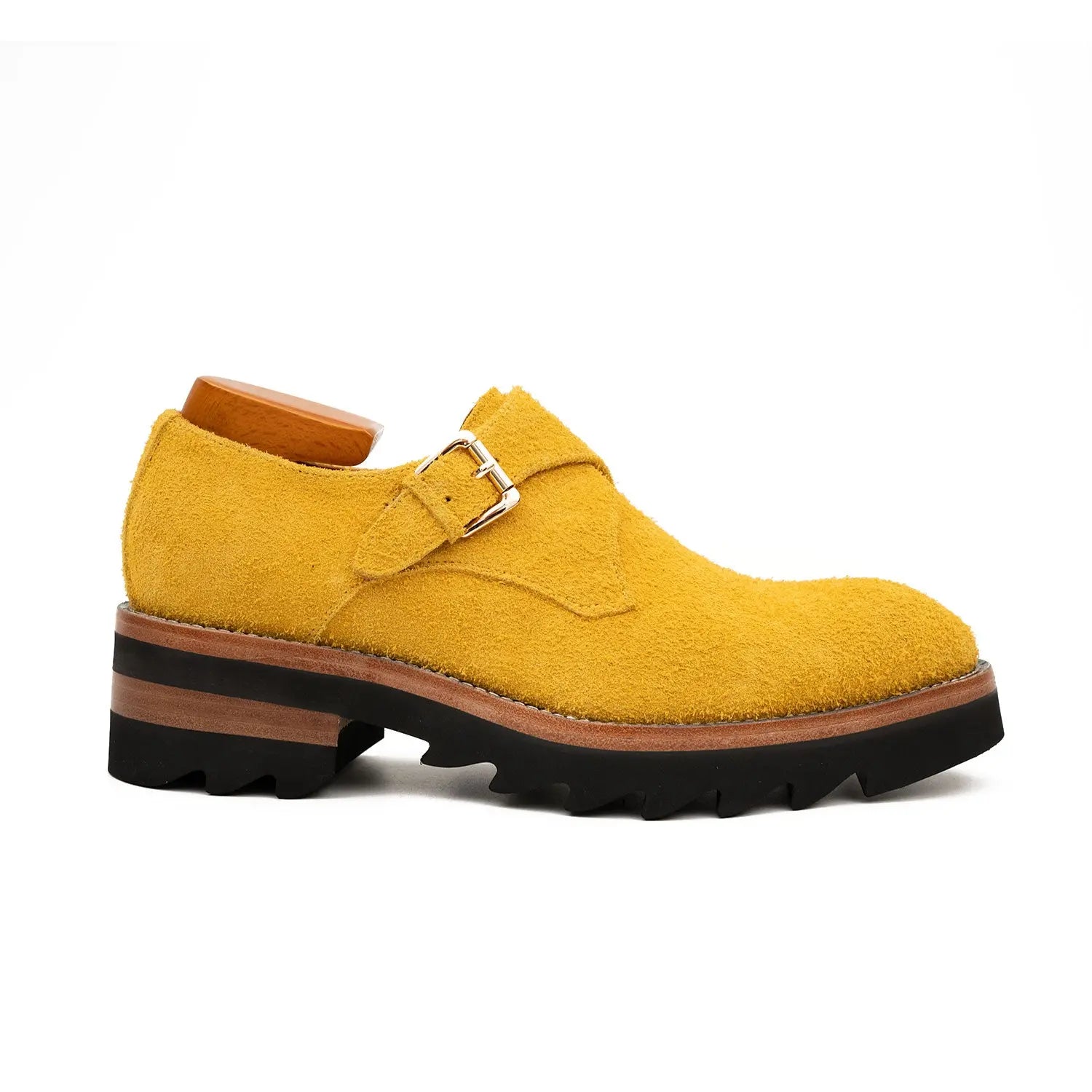 Mustard Suede Monk Shoes