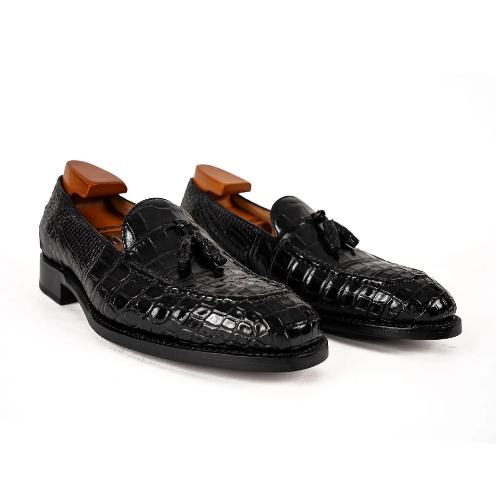 Black Crocodile Tassel Loafer