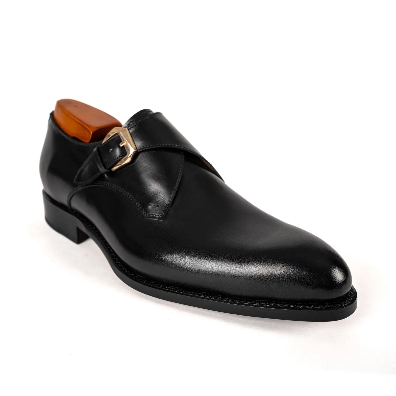 Black Single Monk Oxford