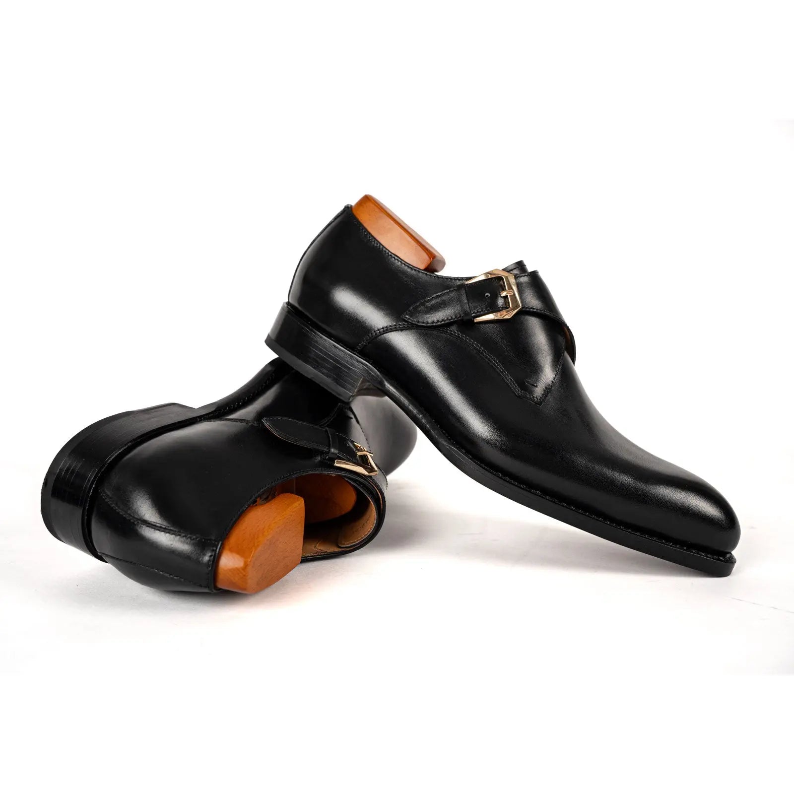 Black Single Monk Oxford