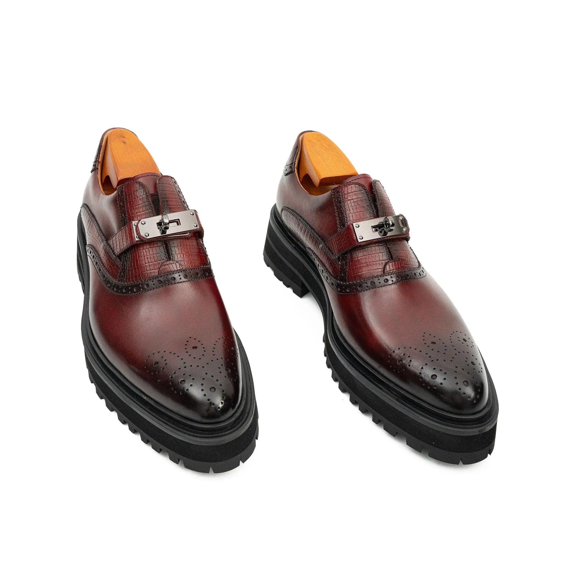 Burgundy Strap Lug Loafer