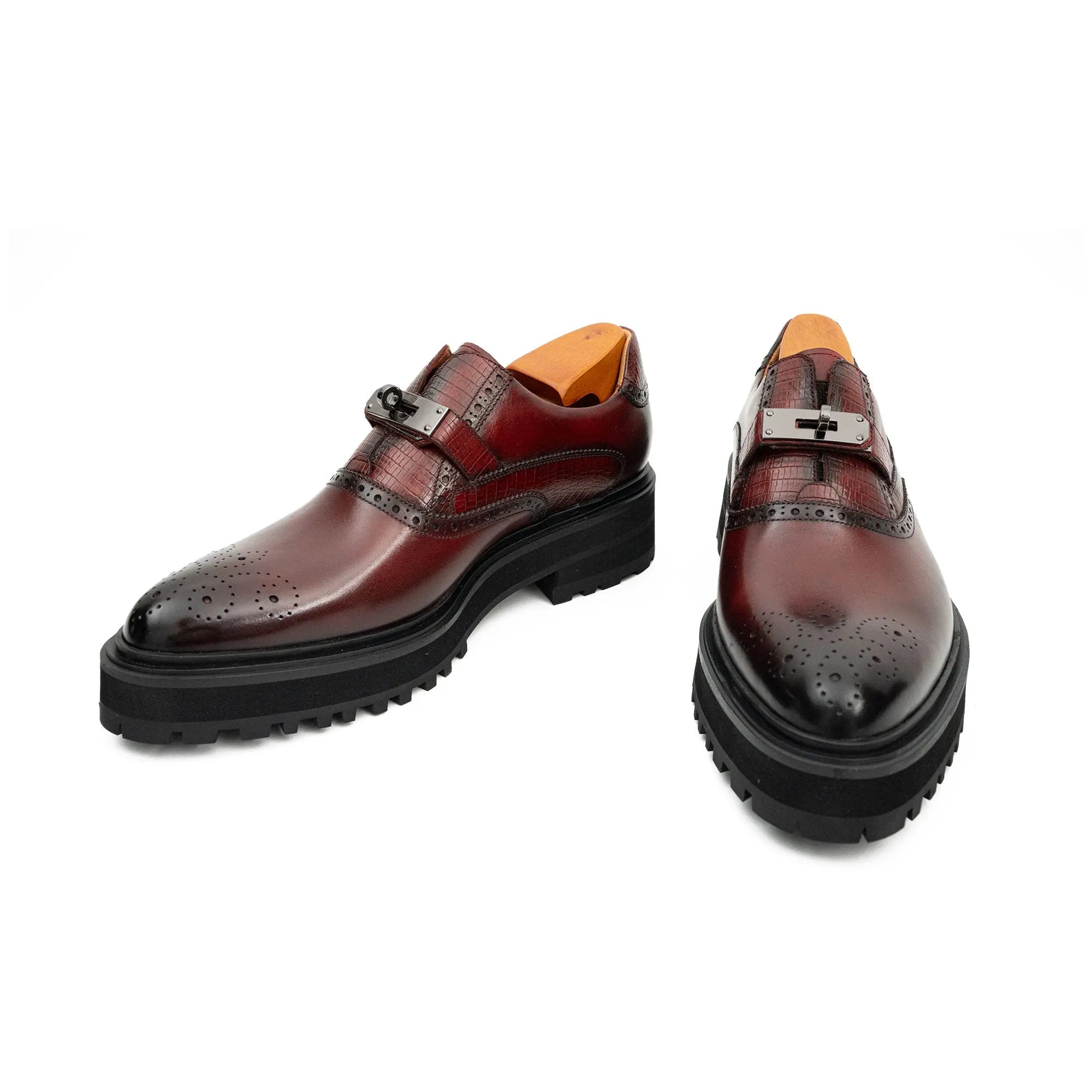 Burgundy Strap Lug Loafer