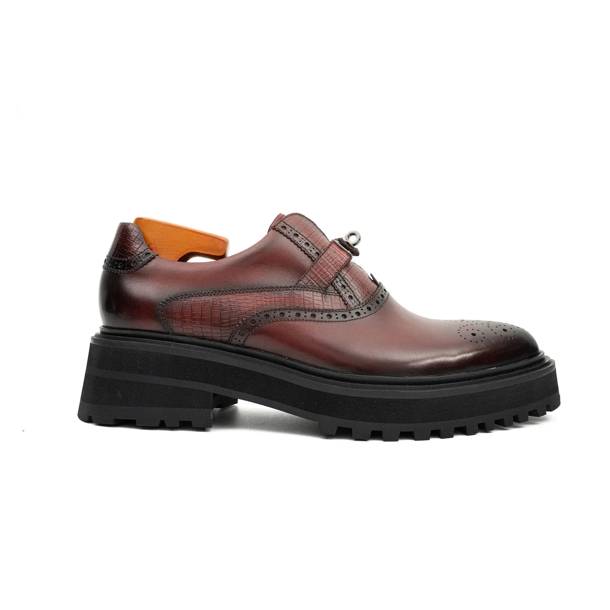Burgundy Strap Lug Loafer