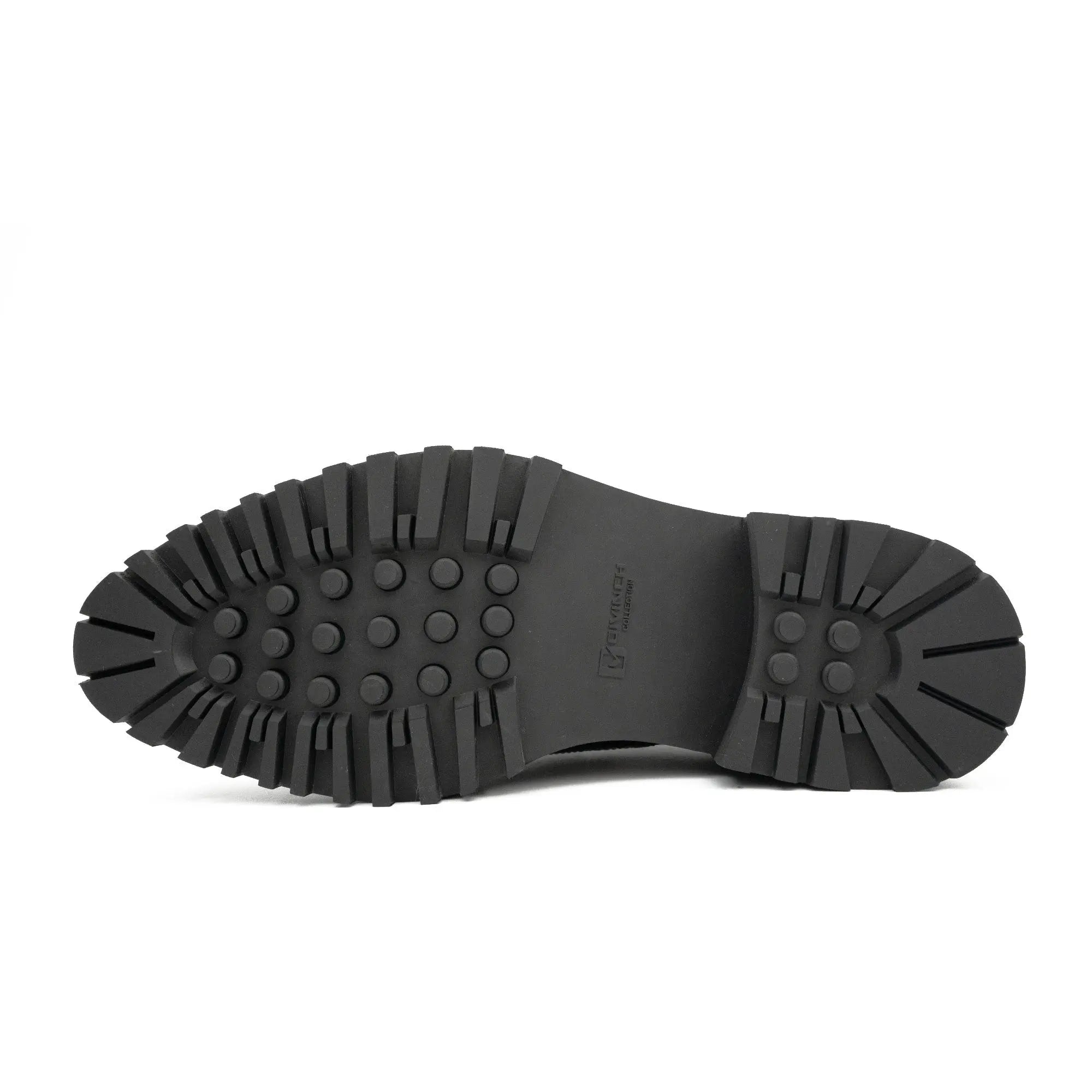 Black Leather Loafer with Lug Sole