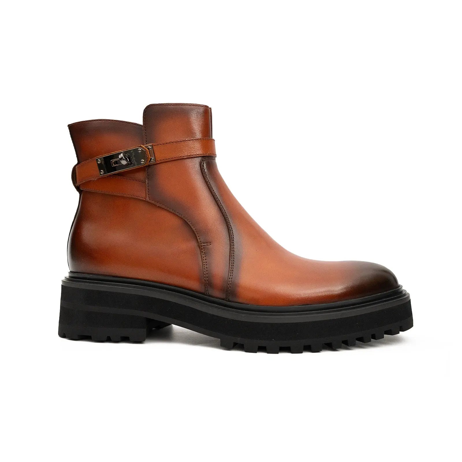 Burnished Harness Chelsea Boot