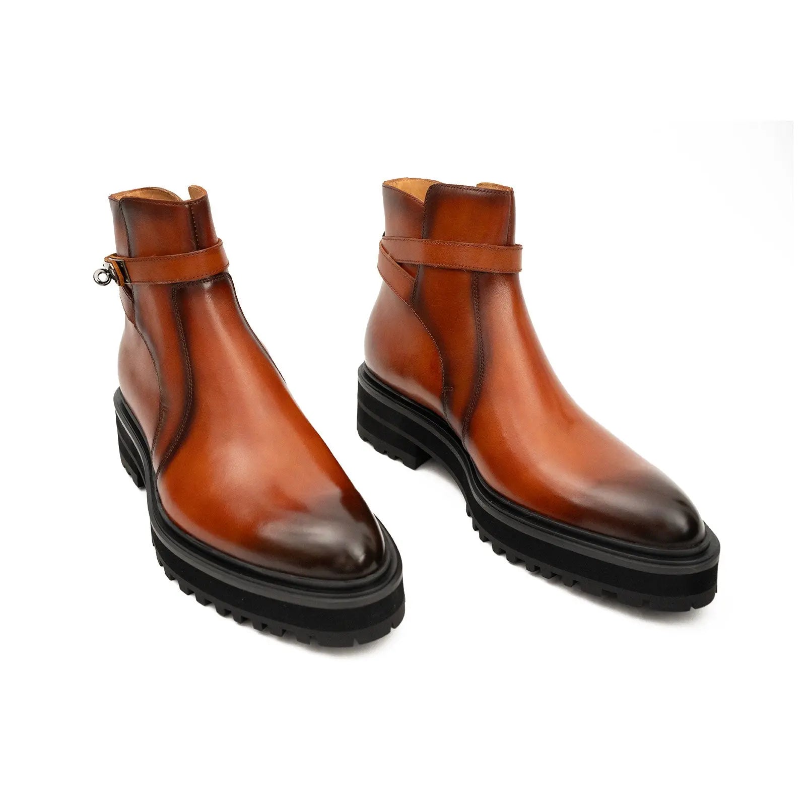 Burnished Harness Chelsea Boot