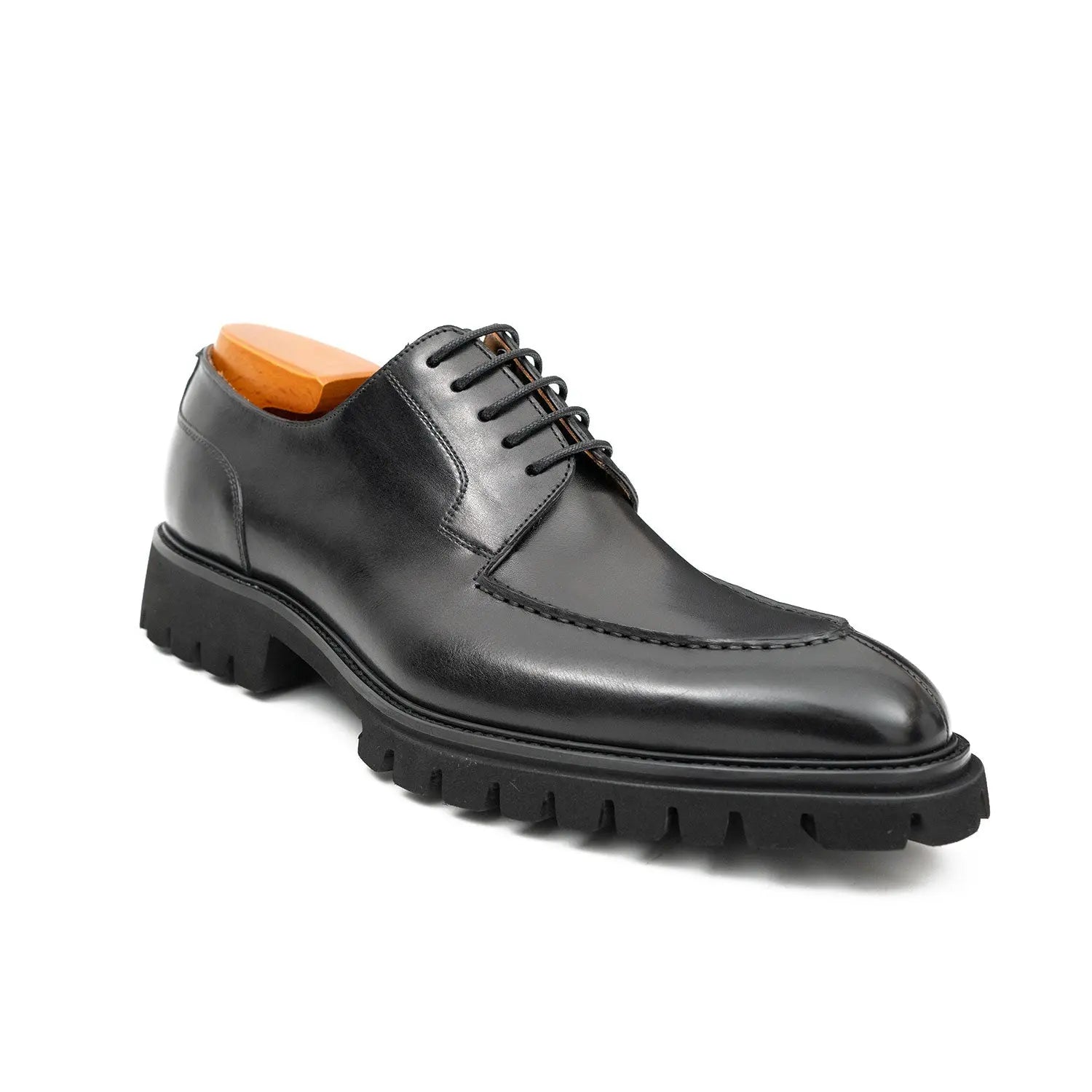 Black Lug Sole Apron Derby