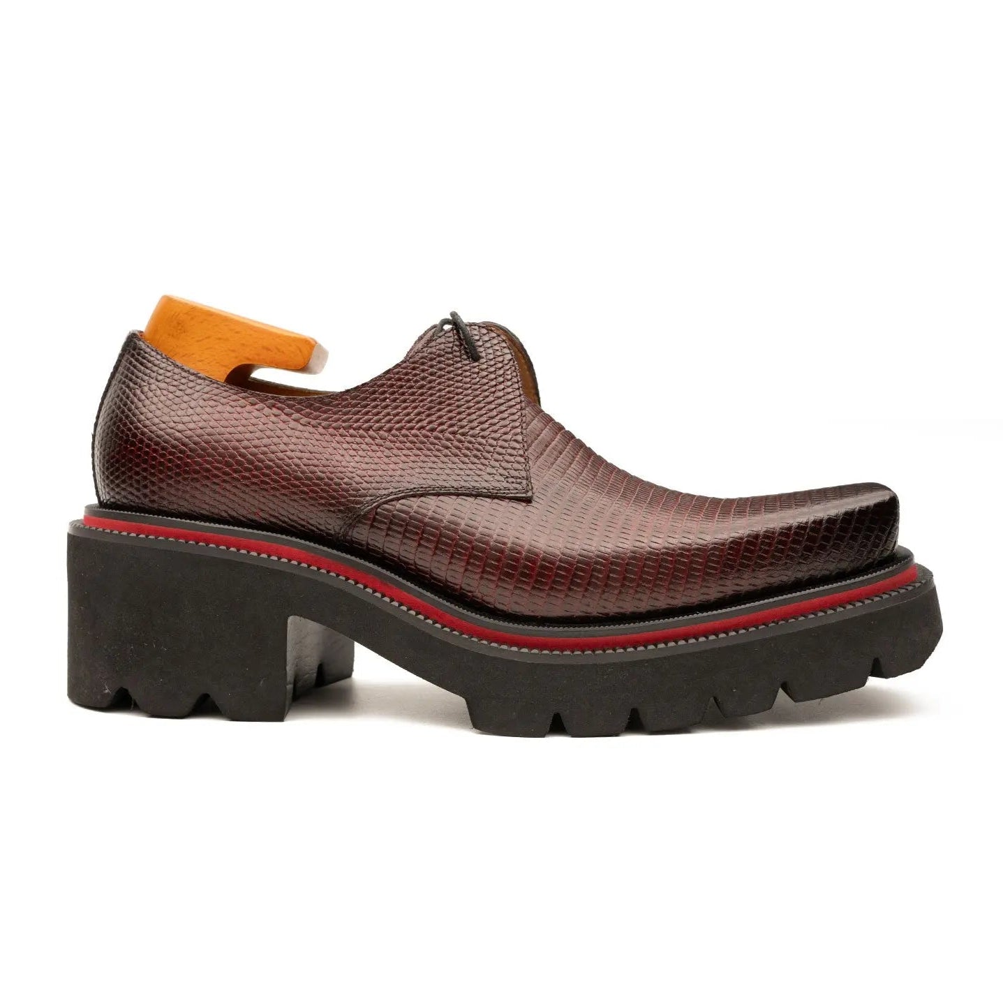 Burgundy Textured Lug Derby