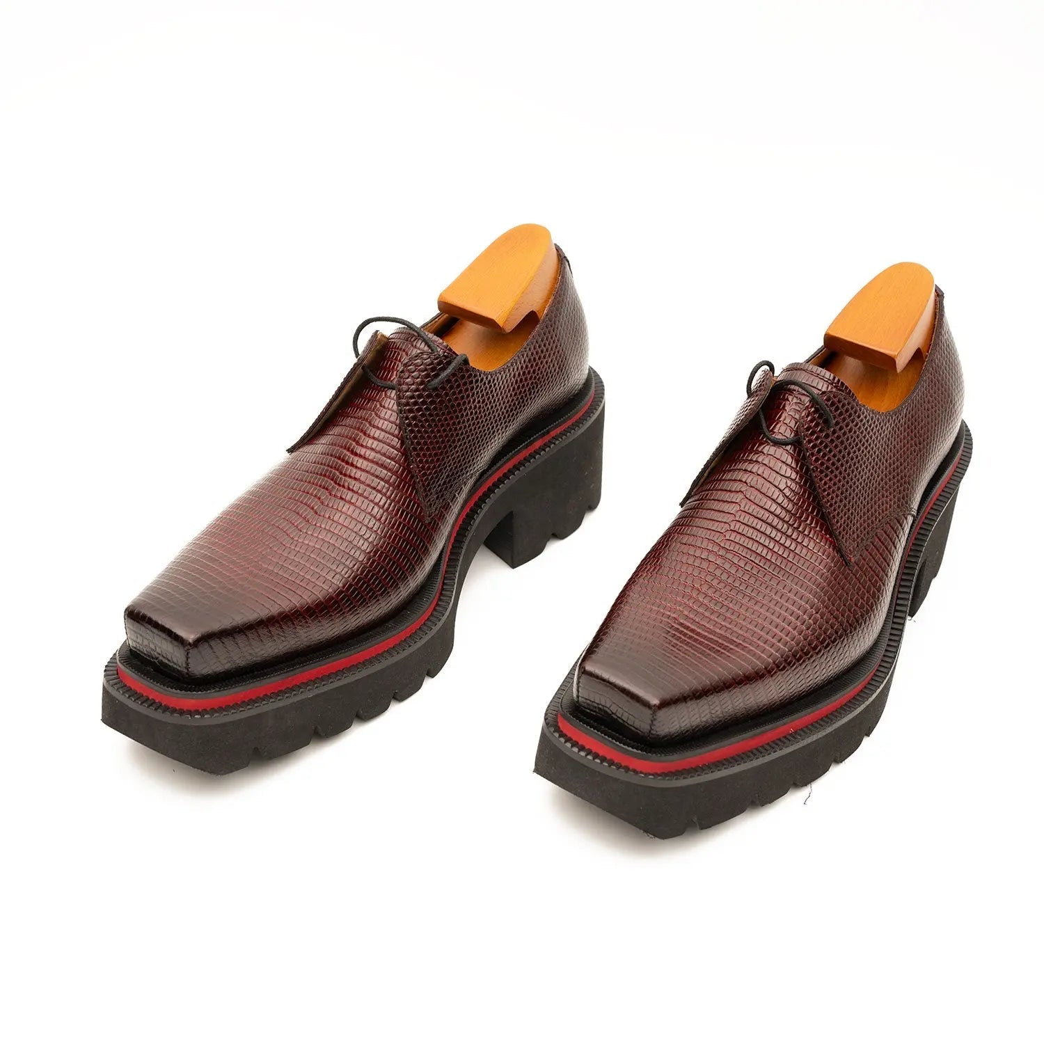 Burgundy Textured Lug Derby