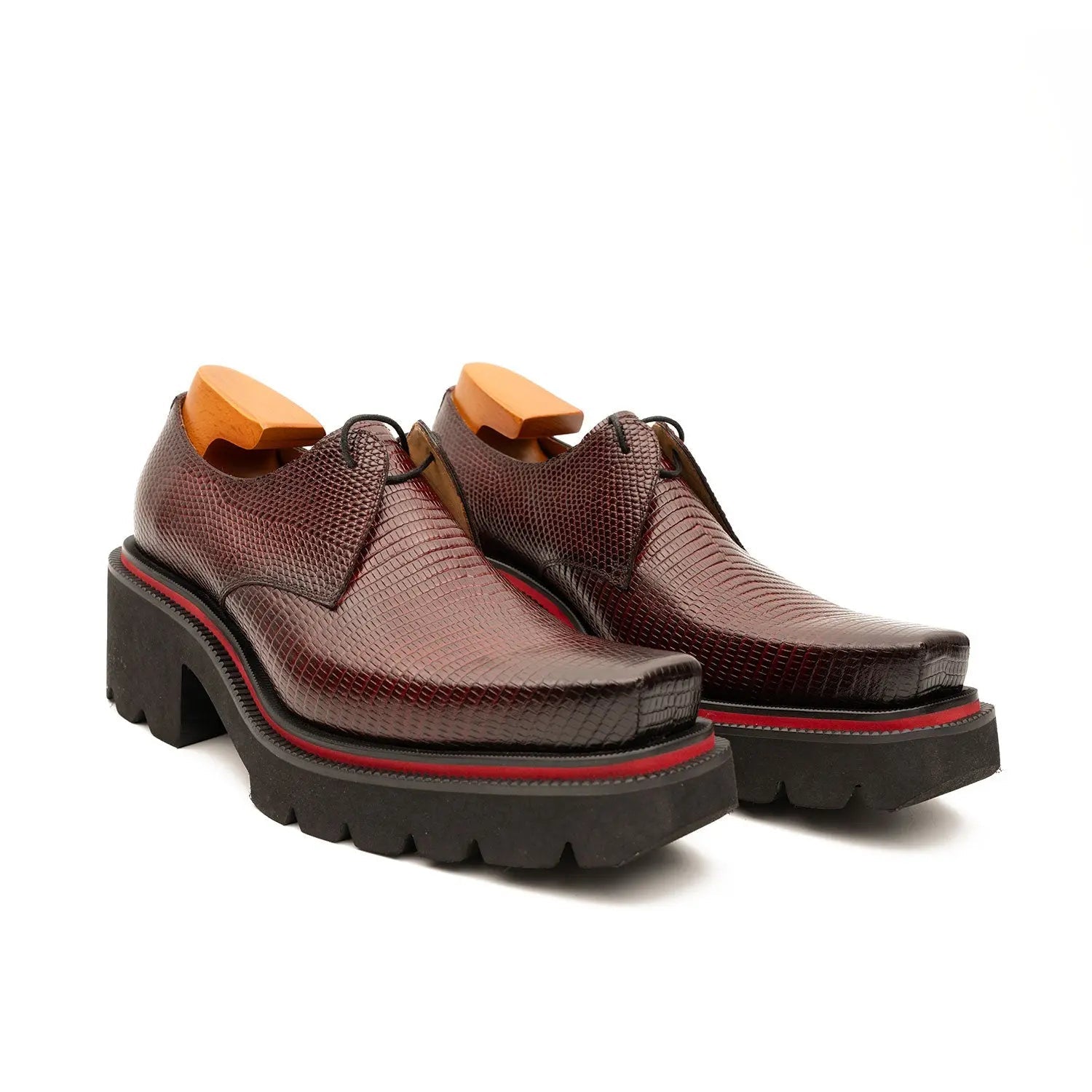 Burgundy Textured Lug Derby