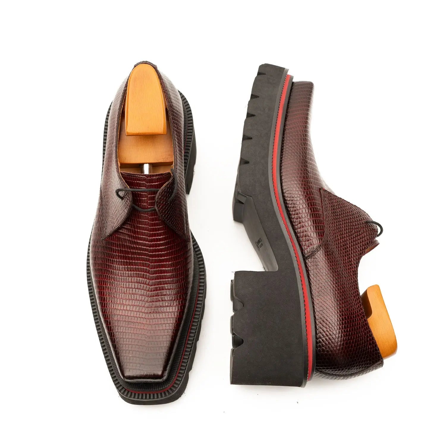 Burgundy Textured Lug Derby
