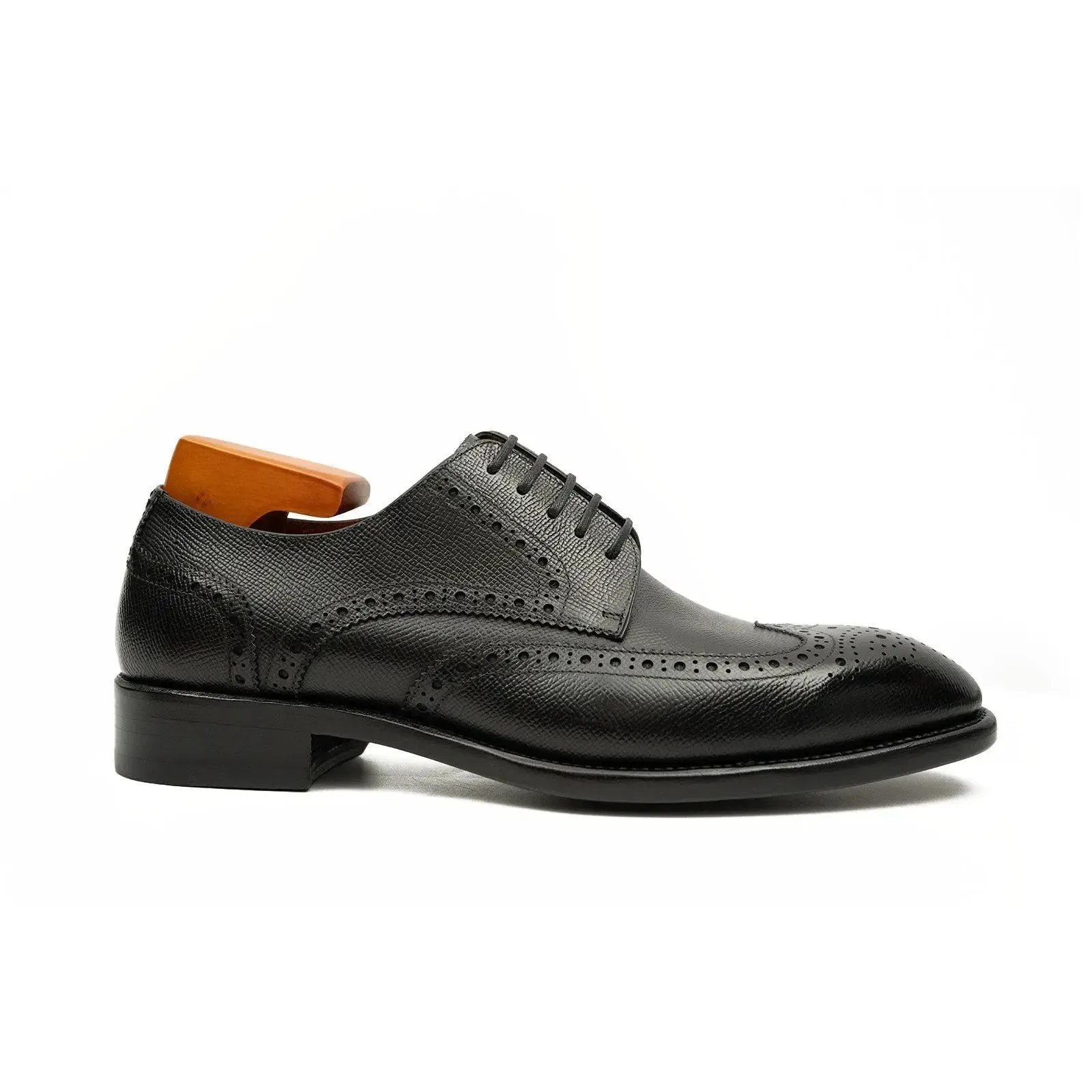 Black Grain Wingtip Derby