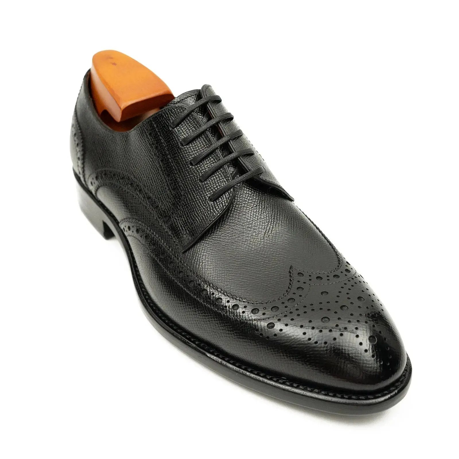 Black Grain Wingtip Derby