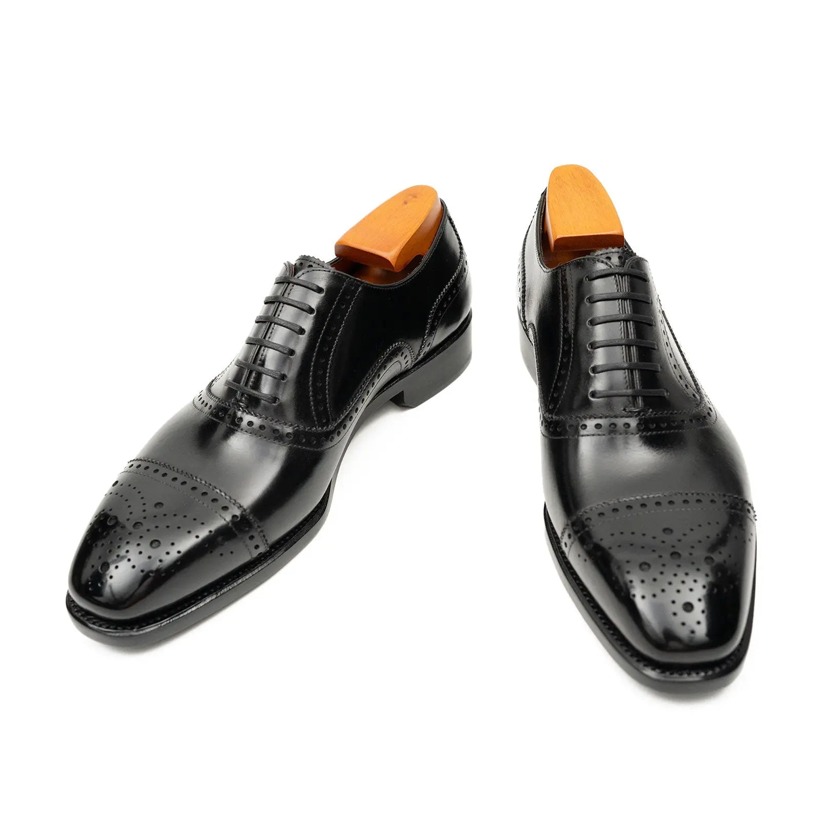 Black Medallion Cap-Toe Oxford