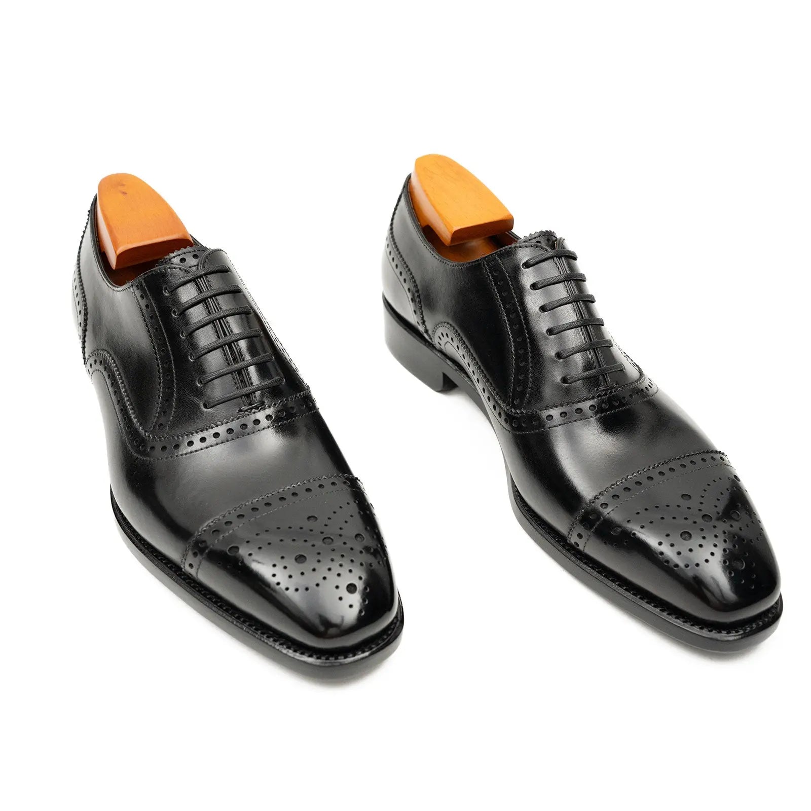 Black Medallion Cap-Toe Oxford