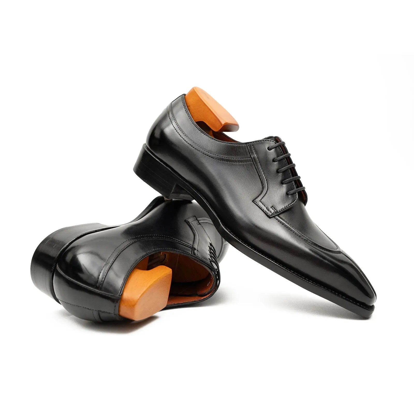Black Apron-Toe Derby