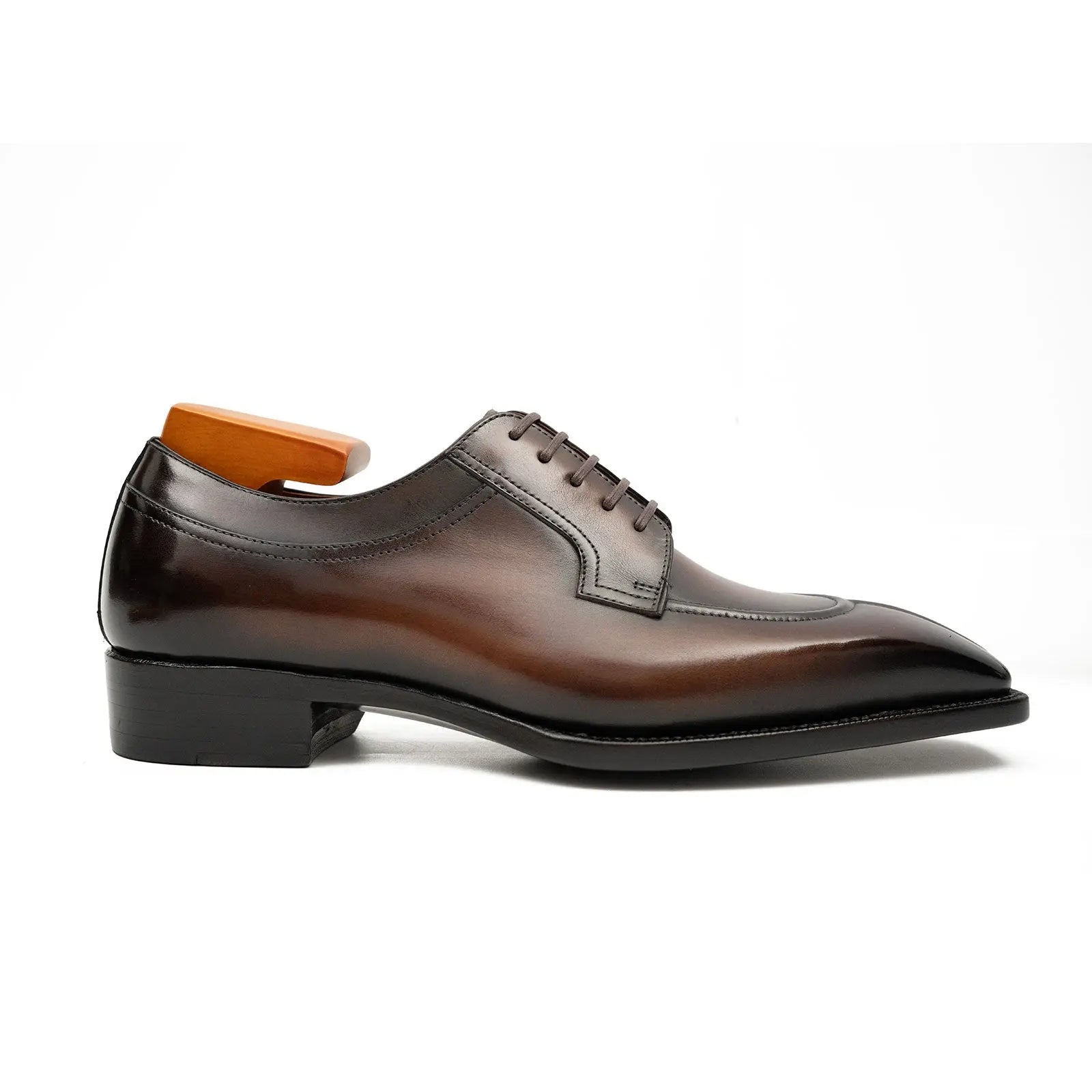 Burnished Brown Apron-Toe Oxford