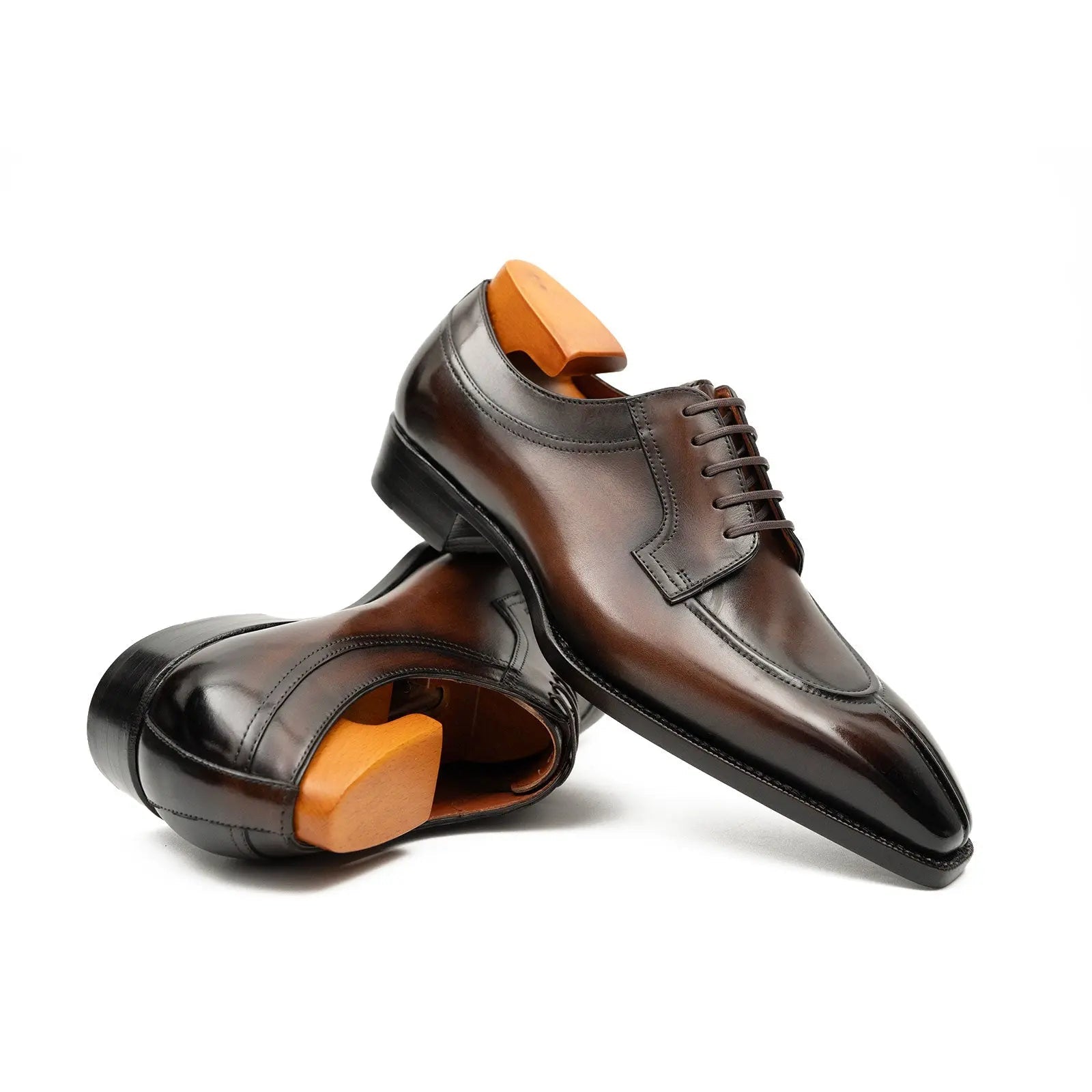 Burnished Brown Apron-Toe Oxford