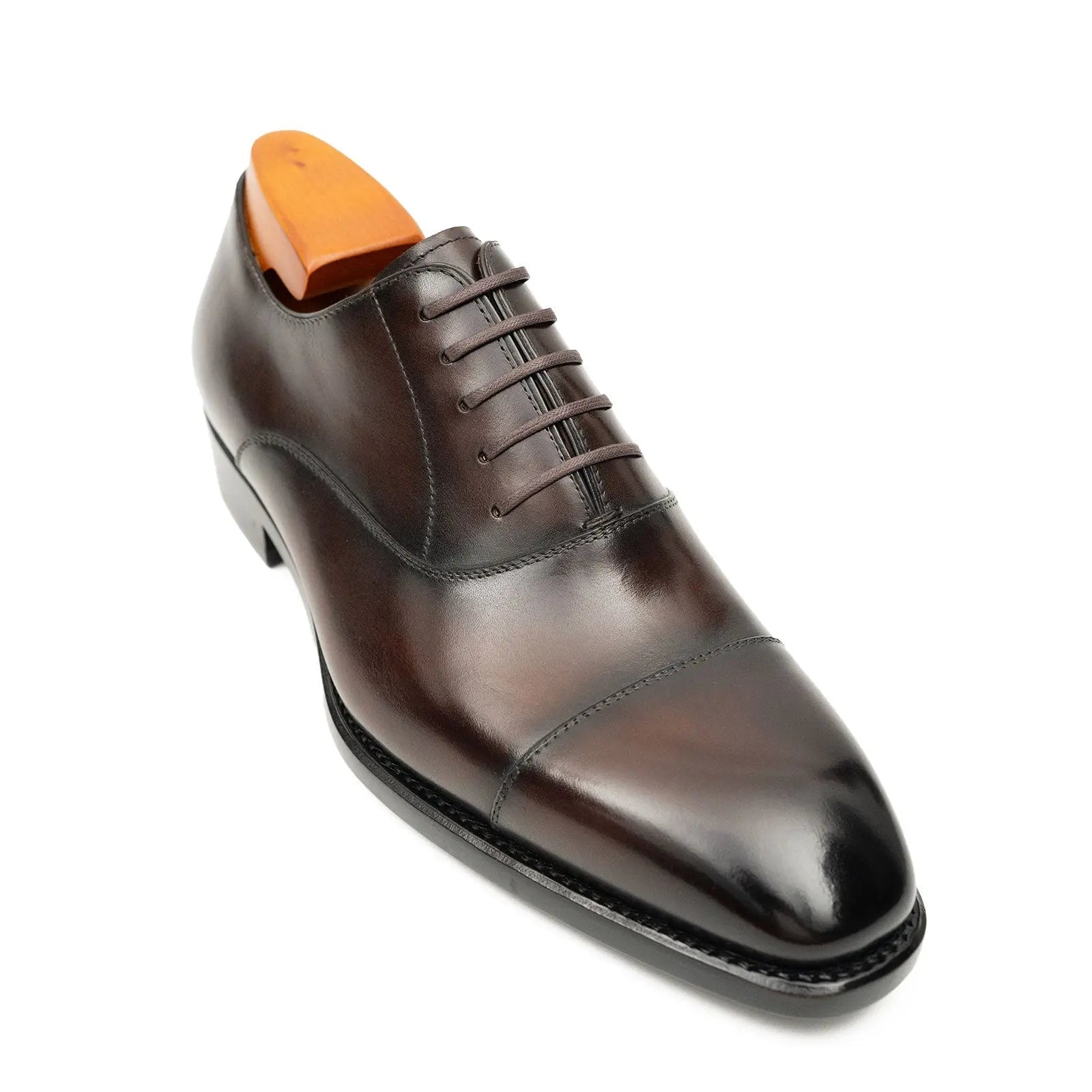 Dark Brown Cap-Toe Oxford