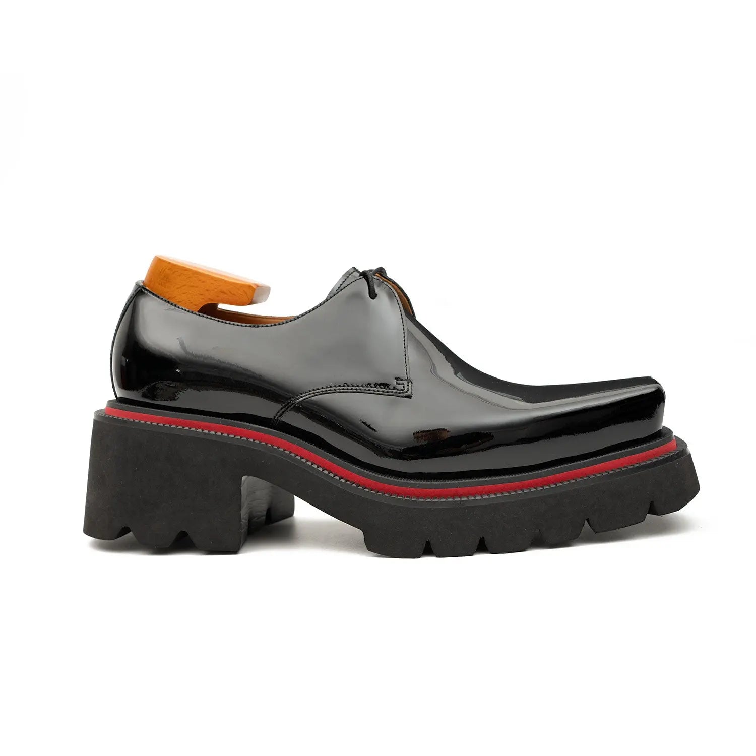Black Patent Lug Derby