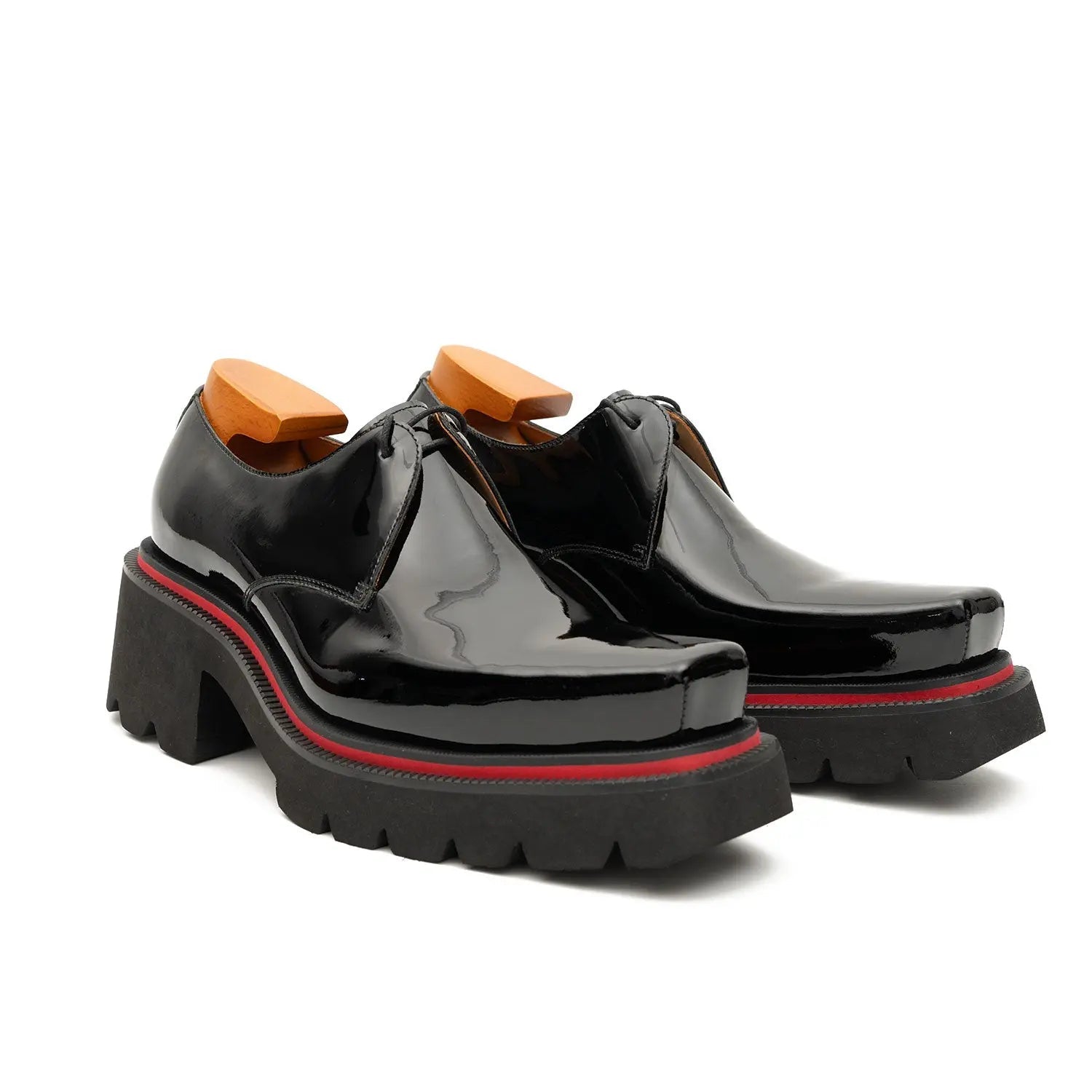 Black Patent Lug Derby