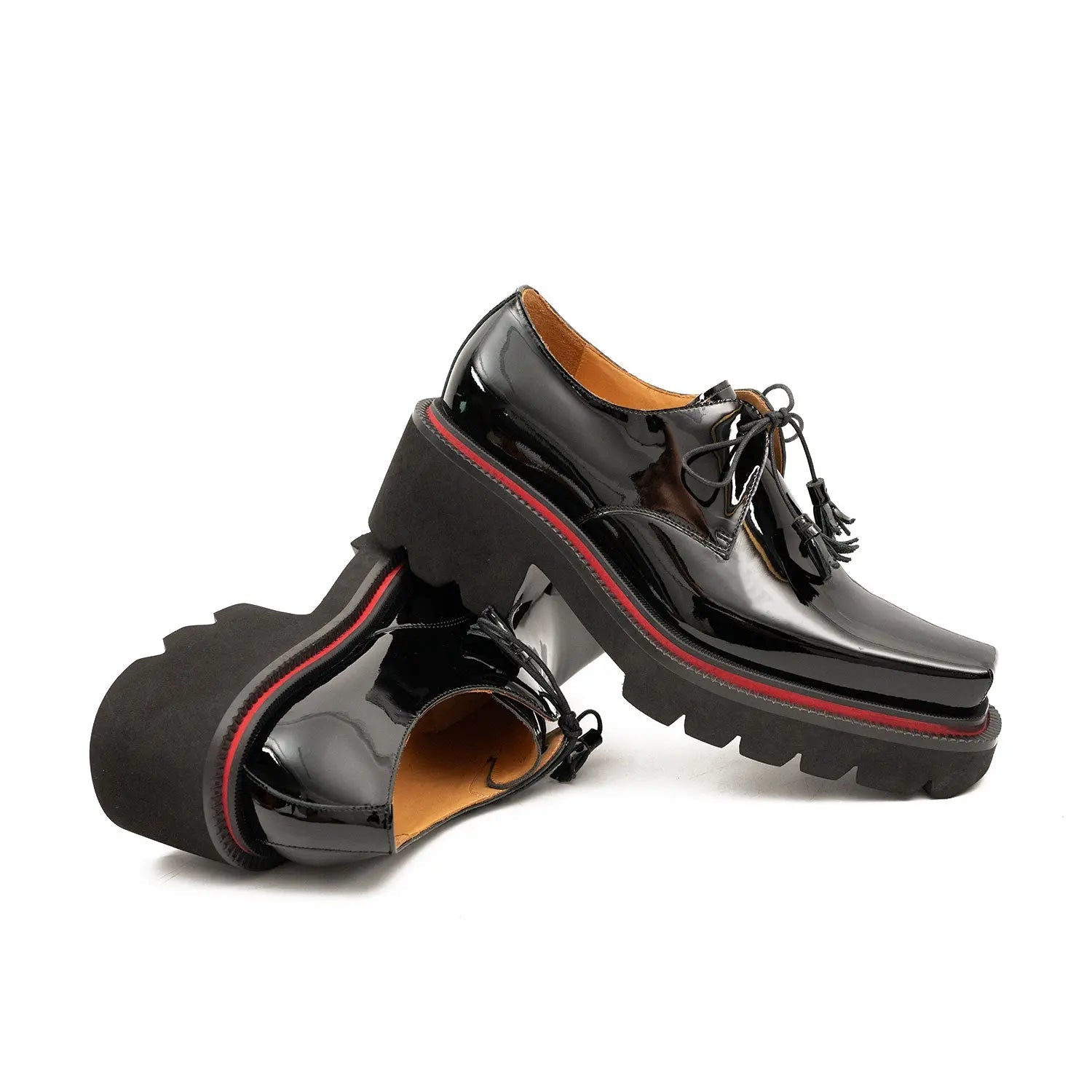 Black Patent Lug Derby