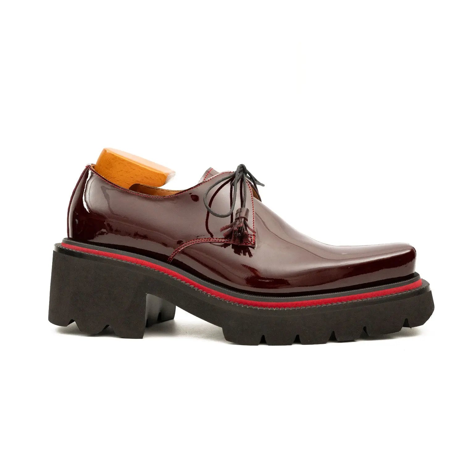 Burgundy Patent Platform Derby